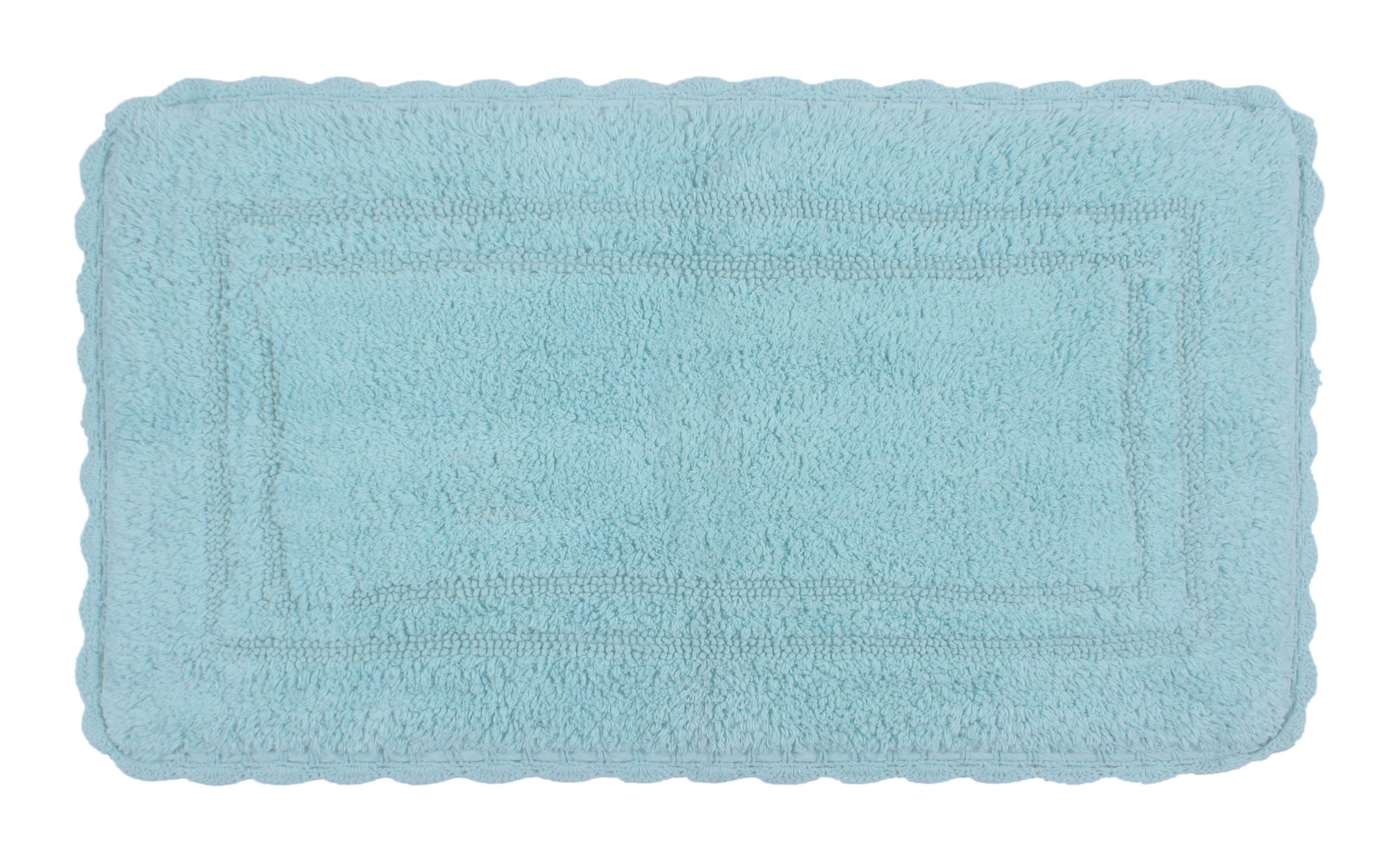Home Weavers Reversible 100% Cotton Bath Mat Set - Ultra Soft Absorbent Non-Slip Bathroom Rug & Kitchen Mat (21