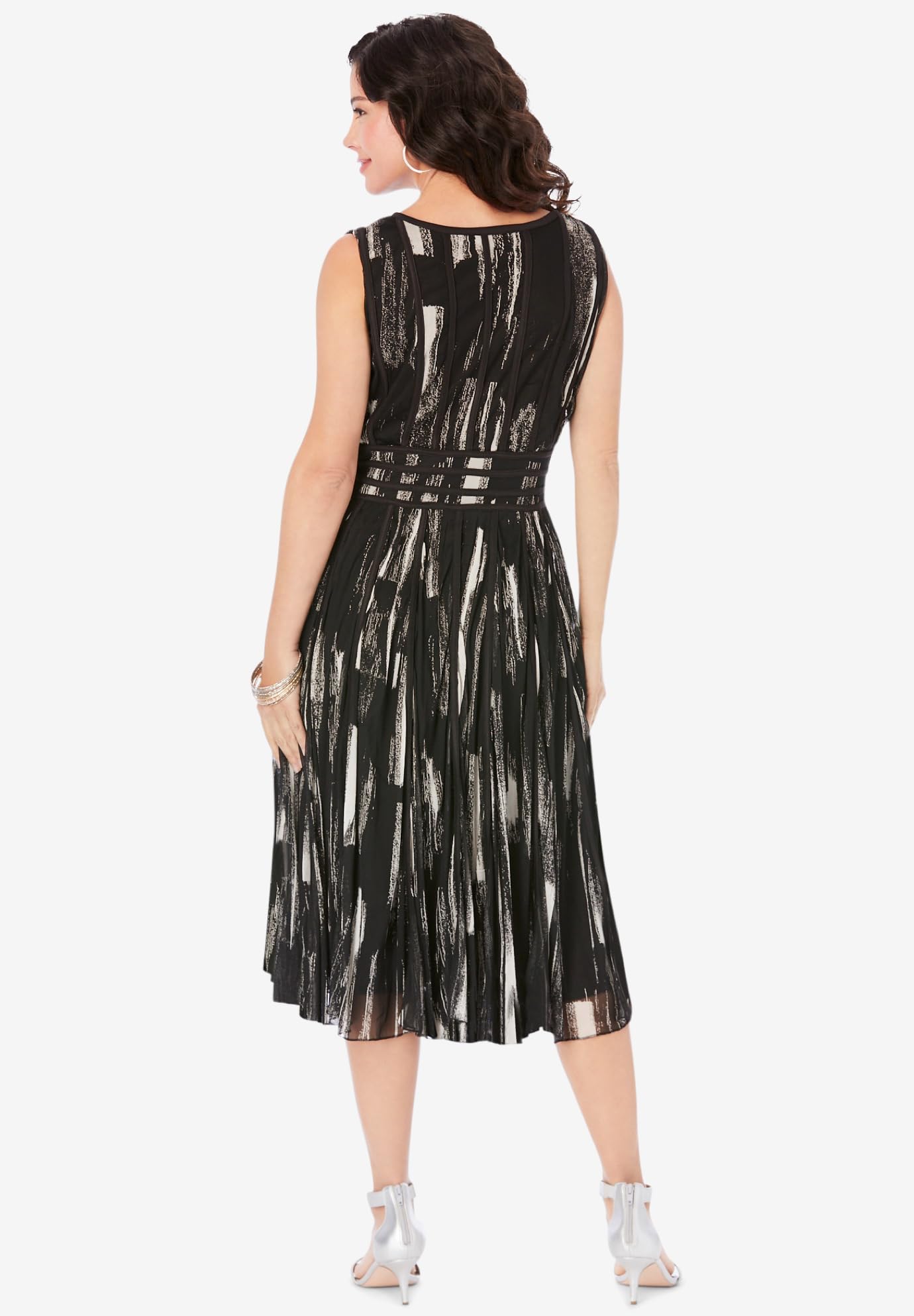 Romantic Plus Size Printed Empire Waist Dress for Women | Flowy Midi Dress for Casual Wear, Parties & Special Occasions