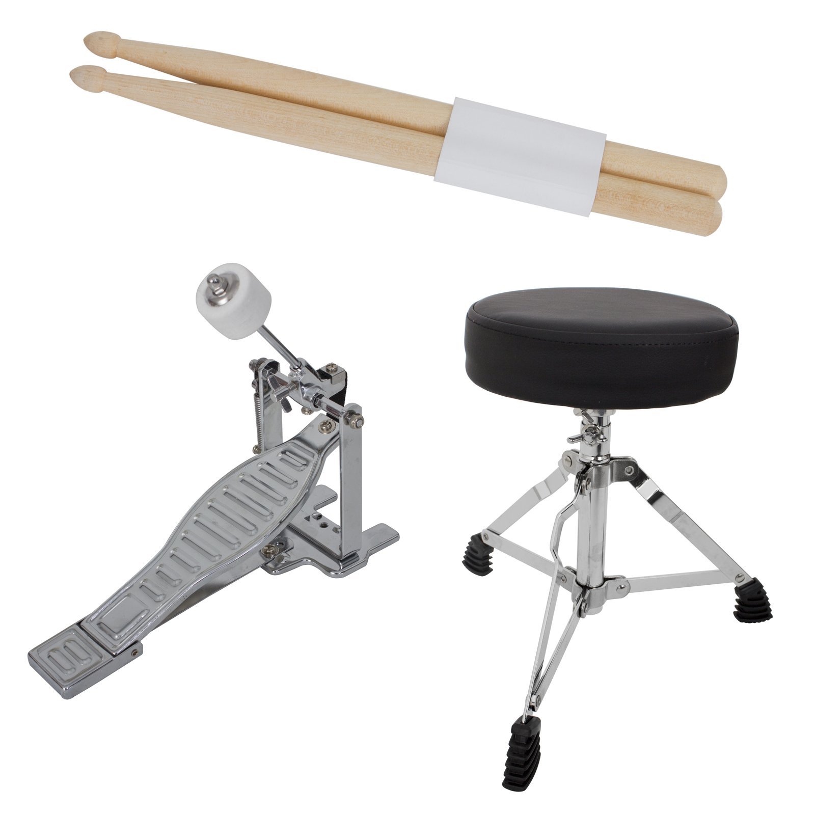 **Mendini by Cecilio 3-Piece Kids Drum Set - Junior Drum Kit for Beginners with Bass, Tom, Snare Drum, 16