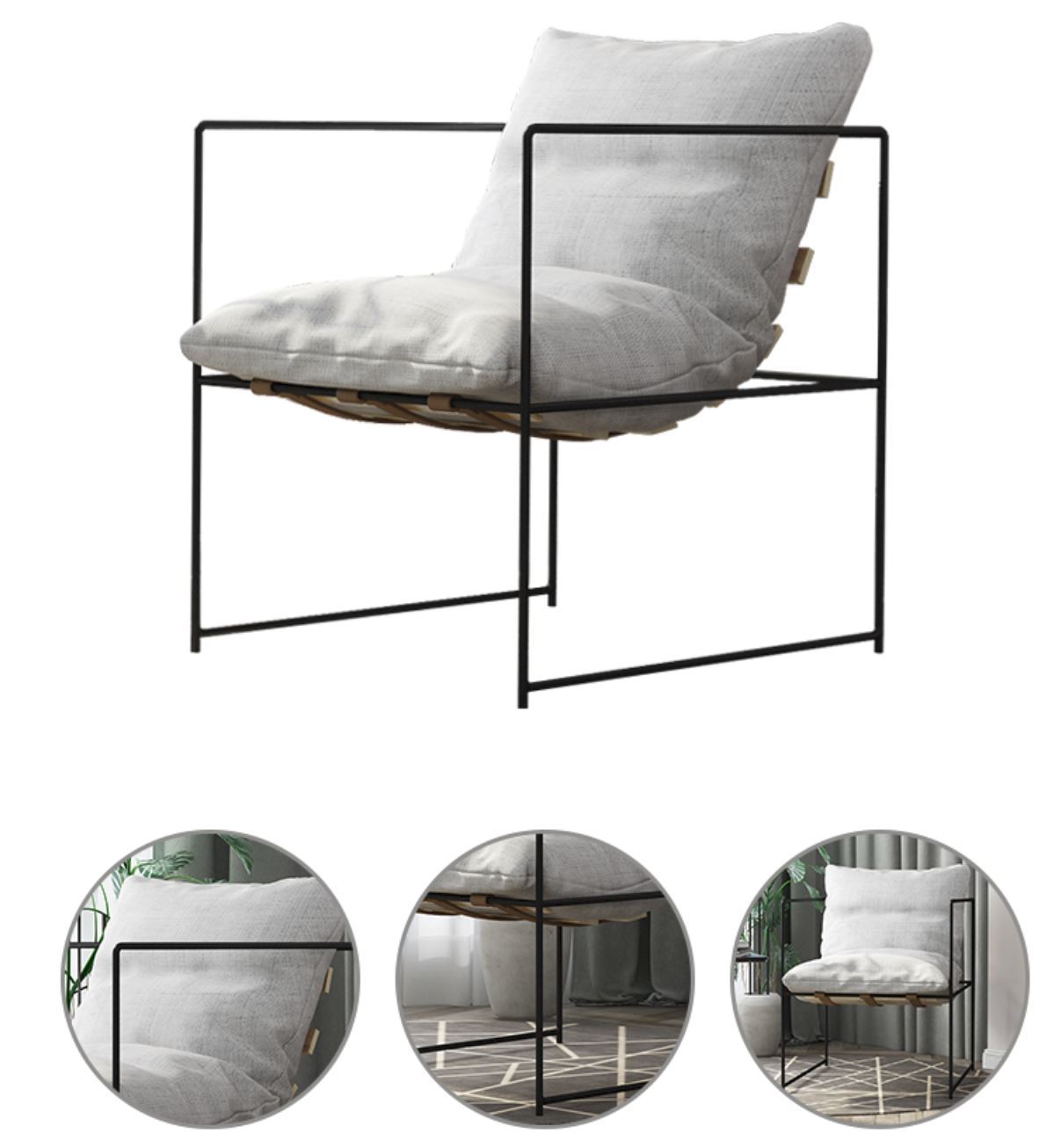 LAYLA Nordic Scandinavian Minimalist Wired Chair - Modern Home Office & Living Room Accent Furniture for Small Spaces