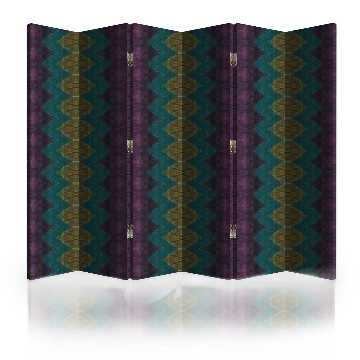 6-Panel Bohemian Canvas Room Divider - Abstract Hand Wave Watercolor Design, Multi-Color Folding Privacy Screen for Home, Office & Studio | Space Separator for Bedrooms, Living Rooms & Workspaces