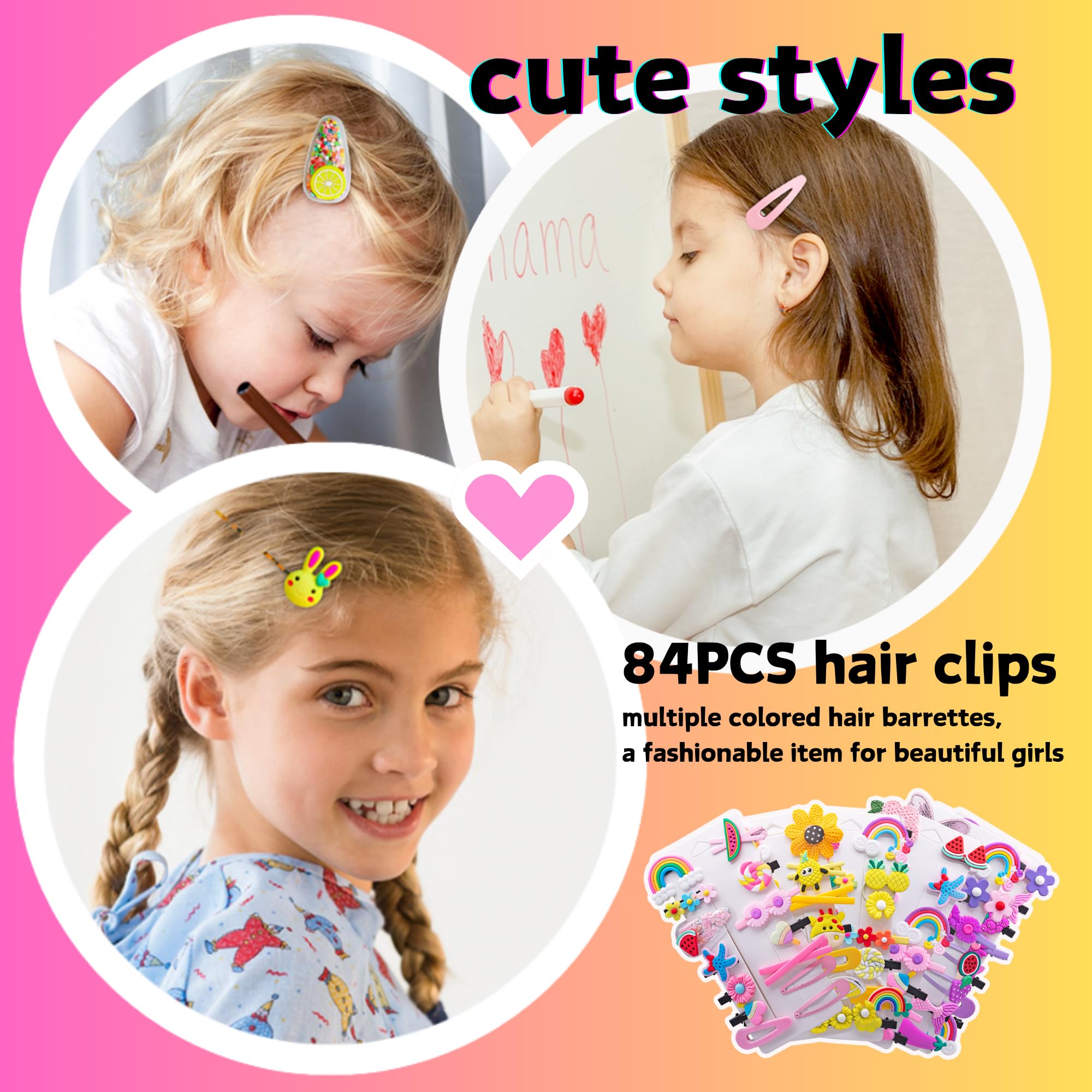 124PCS Cute Candy Colorful Flower Hair Clips & Barrettes for Girls, Toddlers, Teens & Women - Perfect for School, Parties & Everyday Wear - All Ages Hair Accessories Gift Set