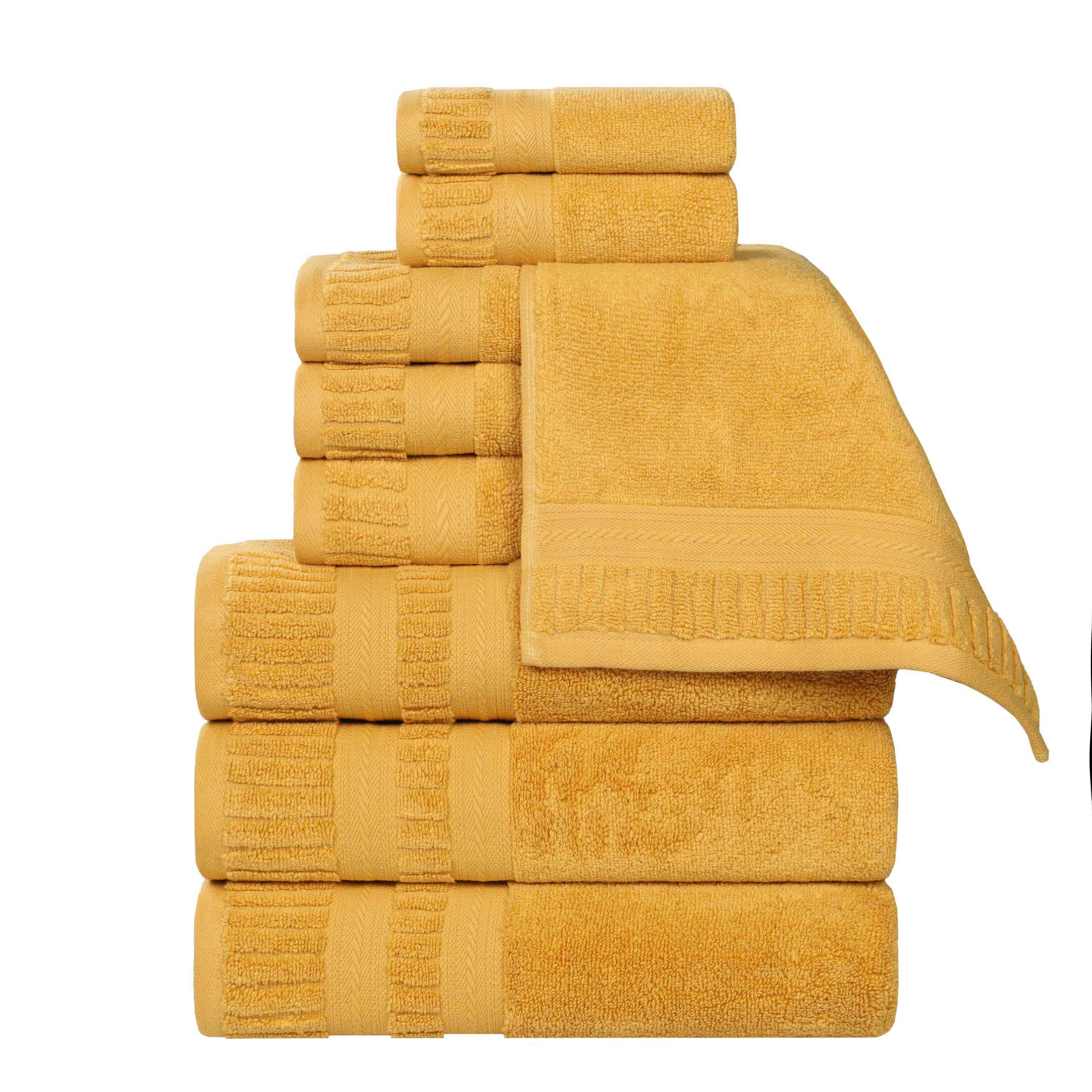 Venice Zero Twist Cotton Medium Weight Absorbent 9-Piece Towel Set | Soft & Quick-Drying Bath Towels for Spa, Gym & Luxury Home Use