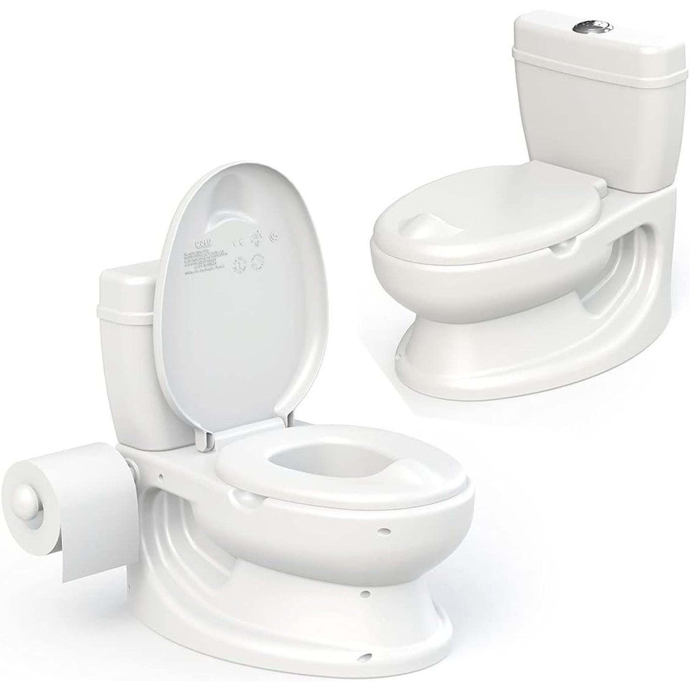 Dolu White Educational Toddler Potty Training Toilet for Kids 18 Months and Up - Perfect for Home, Daycare & Travel Use