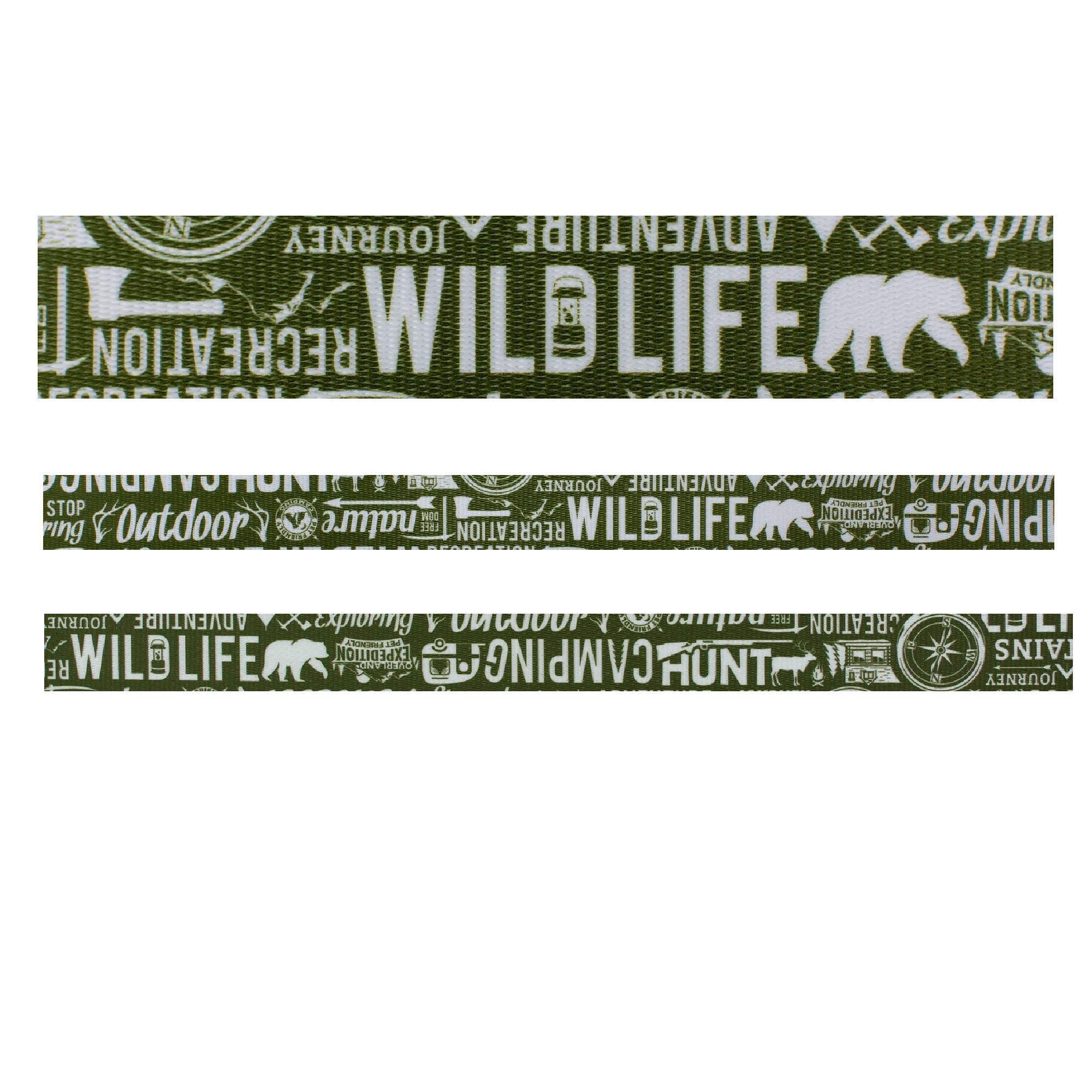 Waterproof Adjustable Dog Collar - Green Camo Outdoor Puppy Collar for Hiking, Camping & Daily Walks | Durable & Stylish Pet Accessory