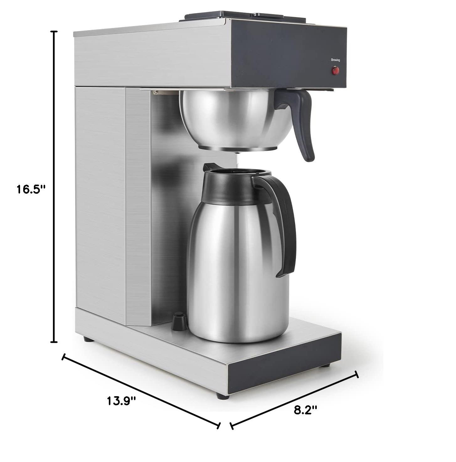 SYBO 12 Cup Commercial Coffee Maker with 74Oz Stainless Steel Thermal Carafe - Drip Coffee Brewer for Office, Restaurant & Home Use (Model SF-CB-1AA) | Perfect for Large Gatherings, Breakfast Service & Daily Coffee Brewing