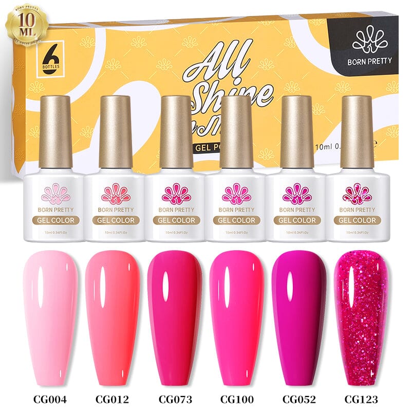 Hot Pink Gel Nail Polish Set - 6 Colors for Long-Lasting Manicures | Perfect for Nail Salons, DIY Nails & Special Occasions