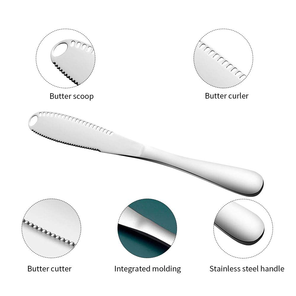 Premium Stainless Steel Butter Knife - Smooth Spreader for Butter, Cheese, Jam & Condiments | Dishwasher Safe & Rust-Resistant | Perfect for Breakfast, Brunch, Baking & Entertaining (Silver, 1-Pack)