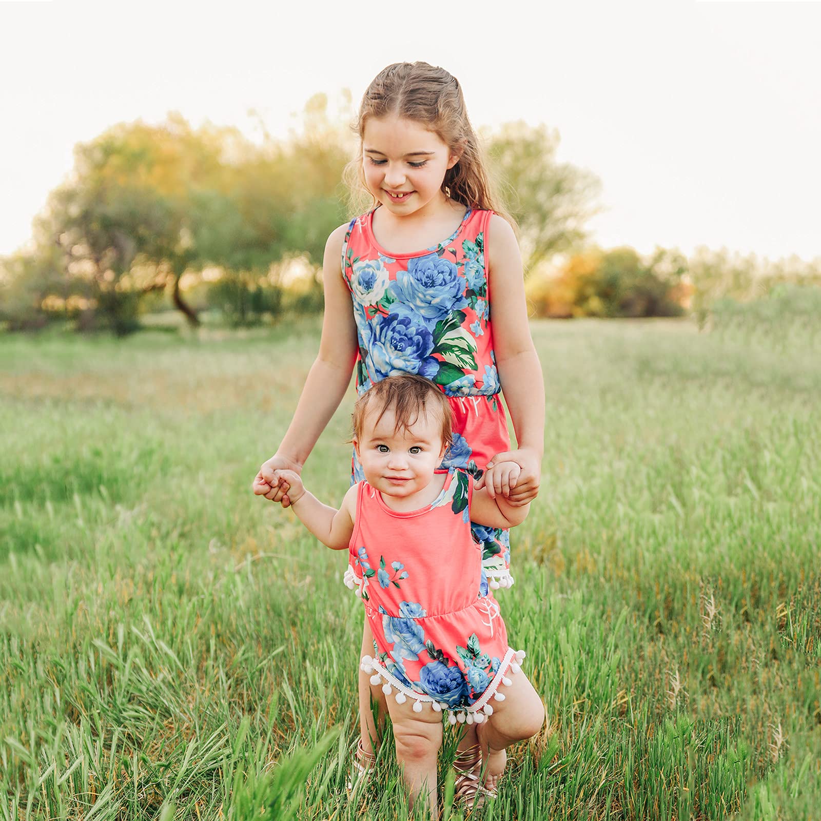 IFFEI Mommy and Me Matching Summer Sundress - Spaghetti Strap Casual Beach Dress Set with Headband for Women and Girls | Perfect for Family Photos, Vacations, and Outdoor Activities