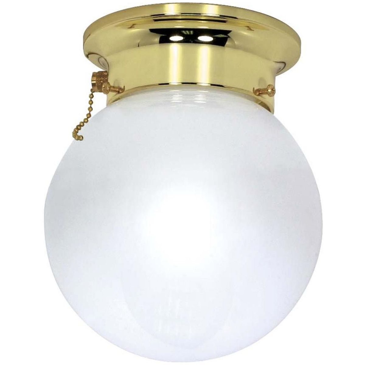 6 Inch Semi Flush Mount Ceiling Light Fixture - 120V Polished Brass Finish for Bedroom, Hallway & Entryway Lighting