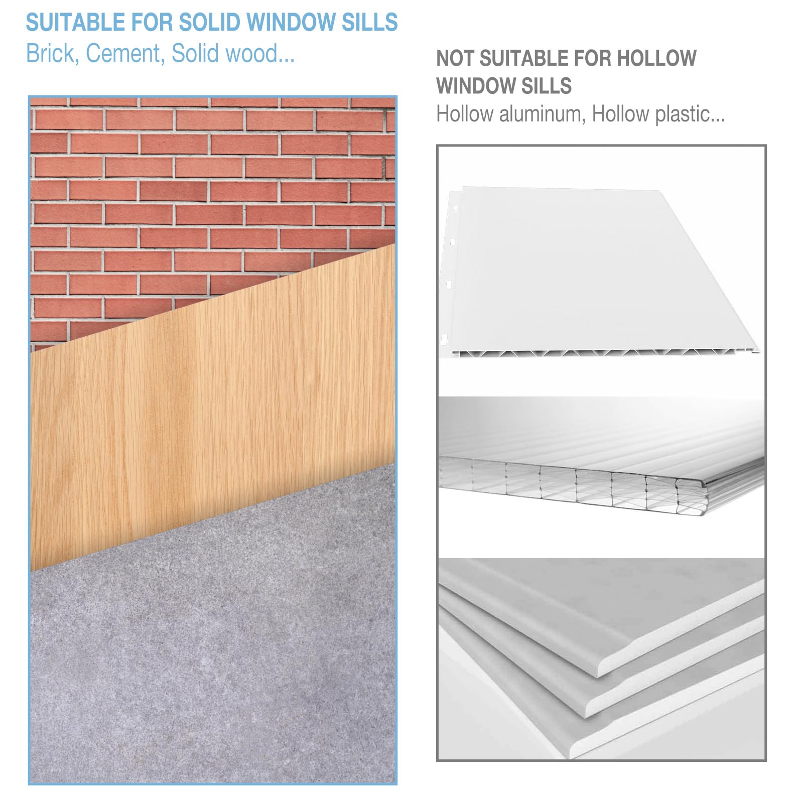 HOXHA Universal Window Air Conditioner Bracket - Heavy Duty AC Mount Support for Hung Windows (Holds Up to 85 lbs) - Perfect for Apartments, Bedrooms & Office Spaces