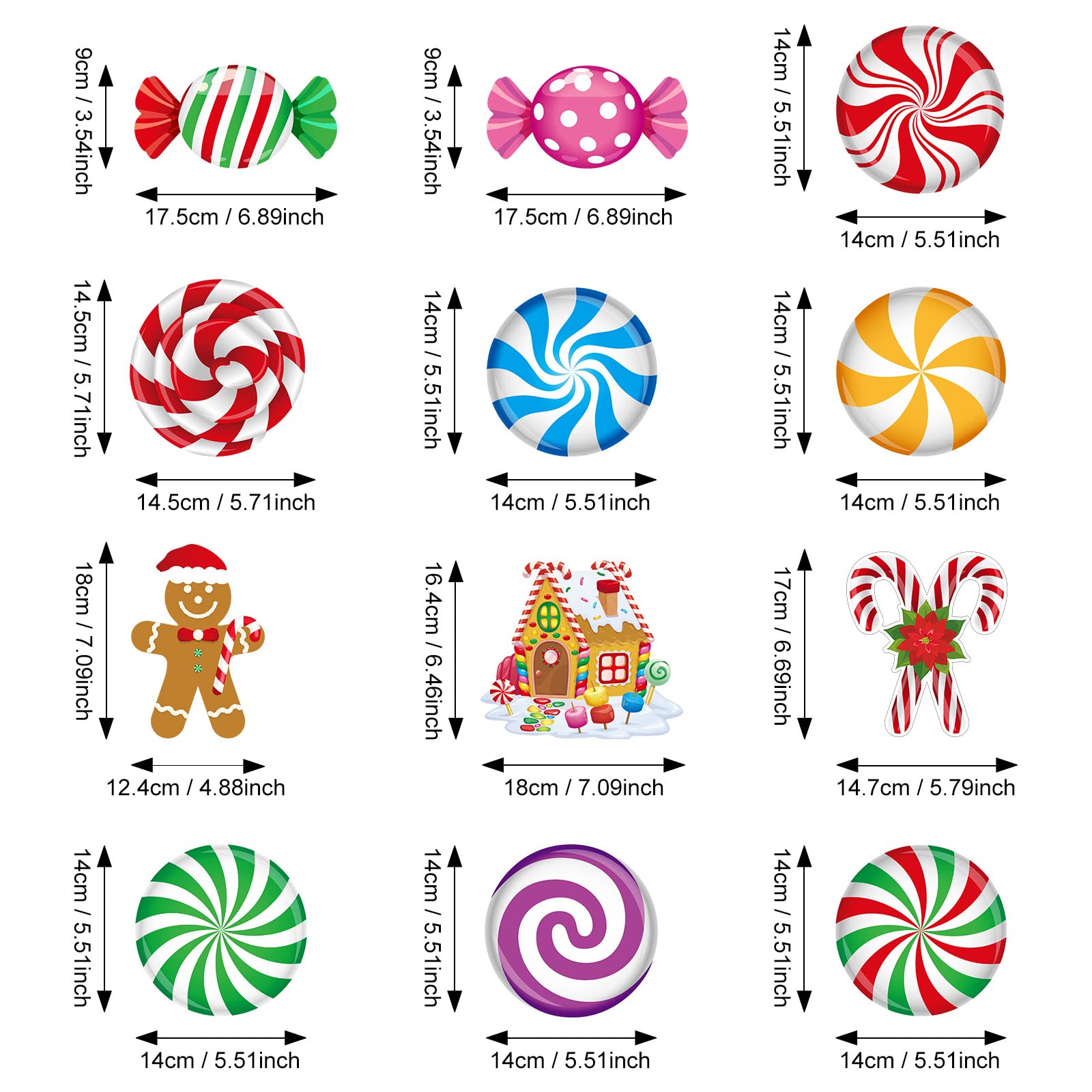 53 Pcs Christmas Hanging Swirl Decorations Set - Gingerbread Man, Candy & Red Cardinal Ornaments for Xmas Tree, Ceiling & Holiday Party Decor | Perfect for Home, Office & Festive Gatherings