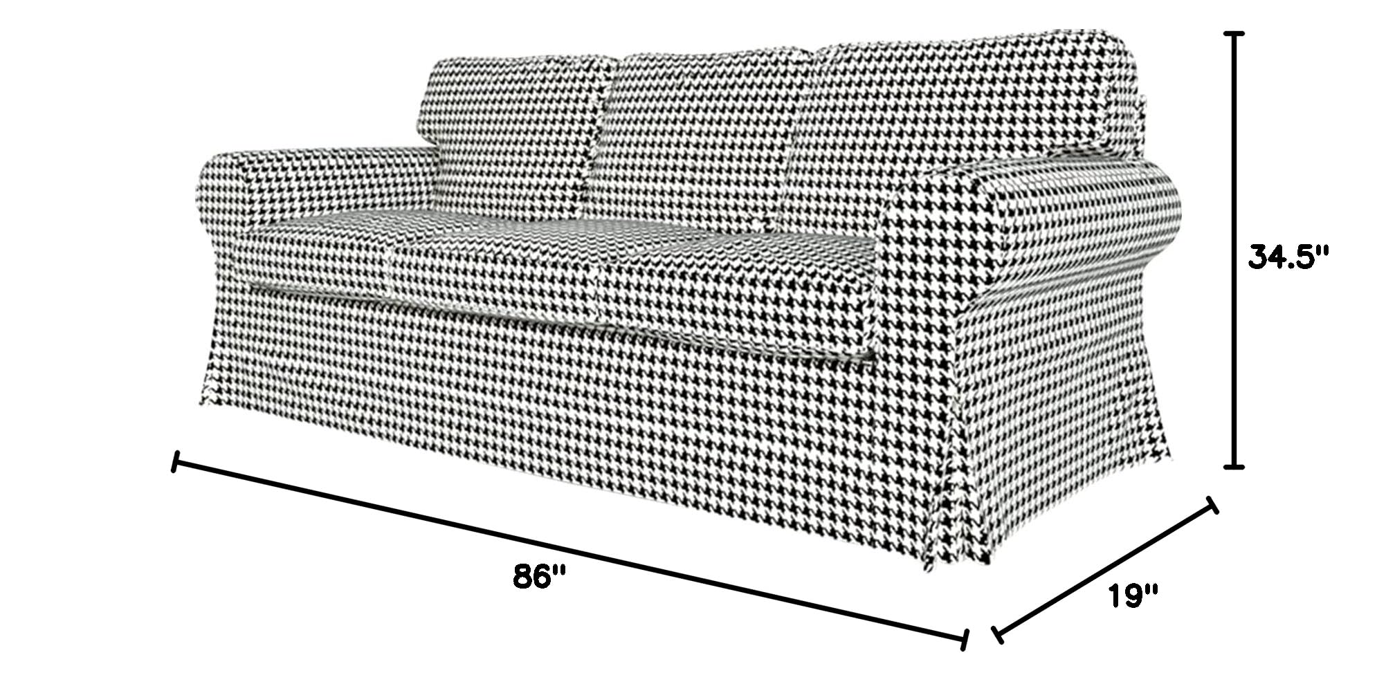 Ektorp 3-Seat Sofa Slipcover (86in) - Premium Stretchable Couch Cover for IKEA Ektorp Sofa - Includes Cushion Covers - Perfect for Living Room, Family Room & Home Decor (FX-201)