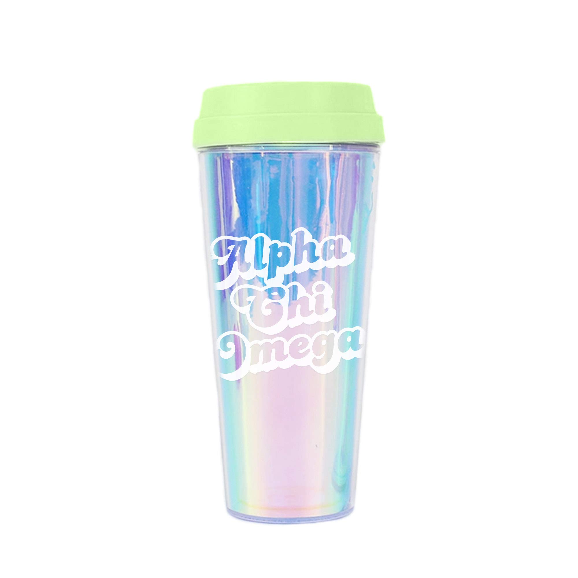 Alpha Chi Omega Retro Sorority Tumbler - 20oz Insulated Stainless Steel Cup with Lid & Straw - Perfect for College, Greek Life & Sisterhood Events
