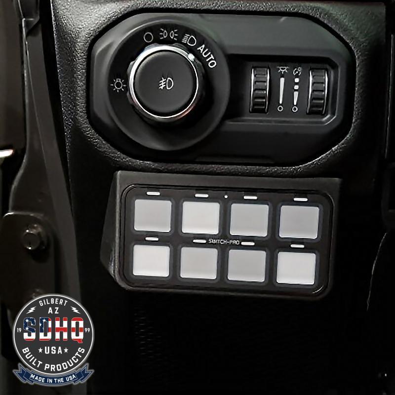 2023 Jeep JT SDHQ Built Complete Switch Pros Mounting System - Heavy Duty Off-Road Switch Panel Mount for Jeep Gladiator - Perfect for Overlanding & Off-Road Adventures