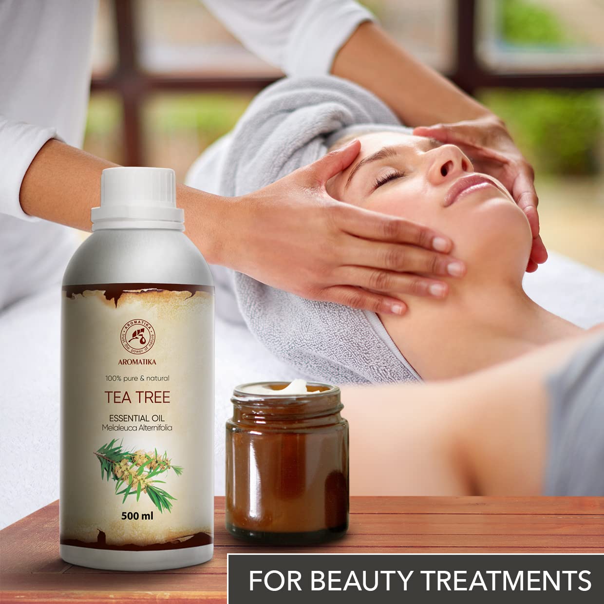 Pure Australian Tea Tree Essential Oil 500ml - Melaleuca Alternifolia for Beauty, Hair & Skin - Use in Shampoo, Diffuser, Sauna & Steam Bath - Natural Aromatherapy for Relaxation & Wellness