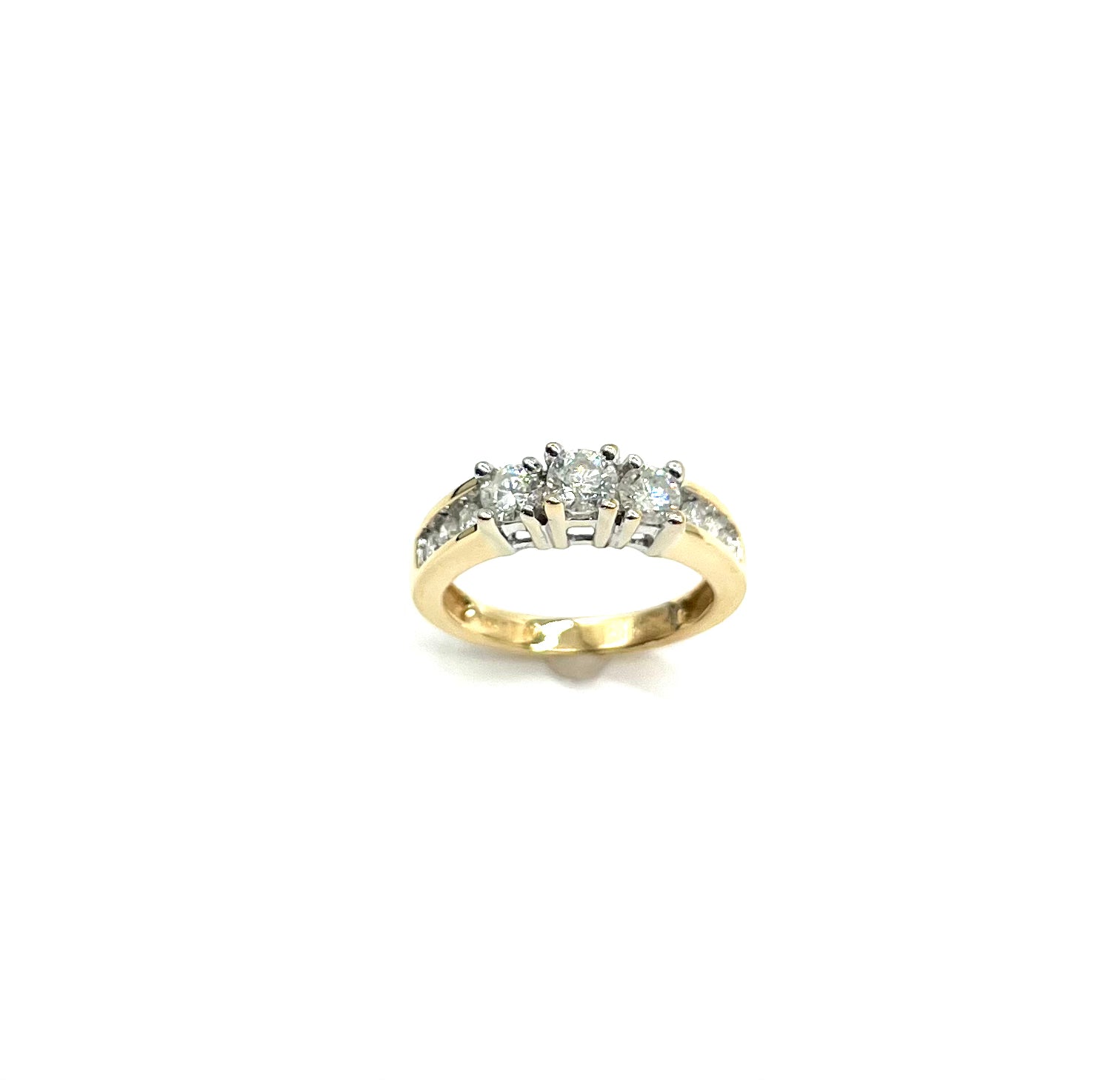 1ctw 3 Inline Diamond Ring - 14K White Gold Wedding Band for Women, Elegant Stackable Ring for Anniversary, Engagement, or Everyday Wear