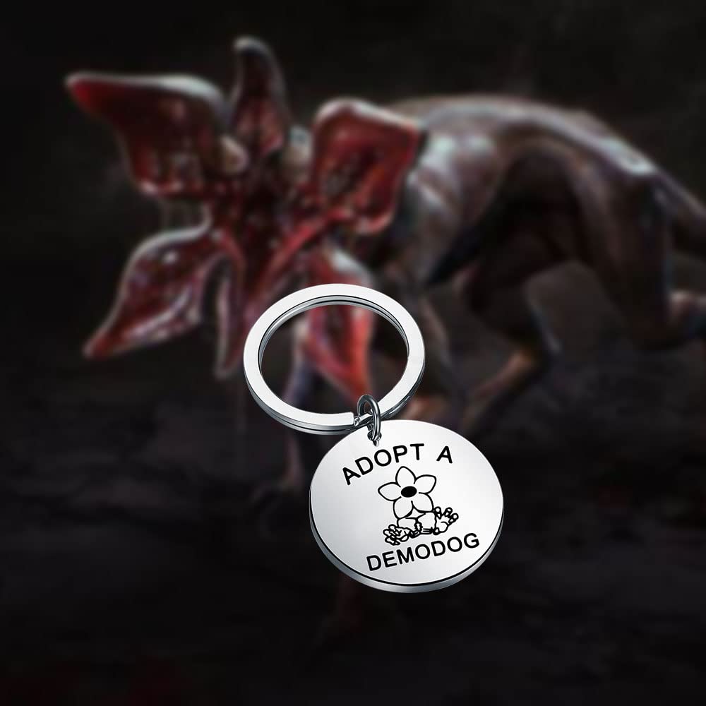 Adopt A Demodog Keychain - Stranger Things TV Show Inspired Pet Lover Gift - Perfect for Dog Adoption, Birthday & Christmas Presents - Great for Backpacks, Keyrings & Fan Collections