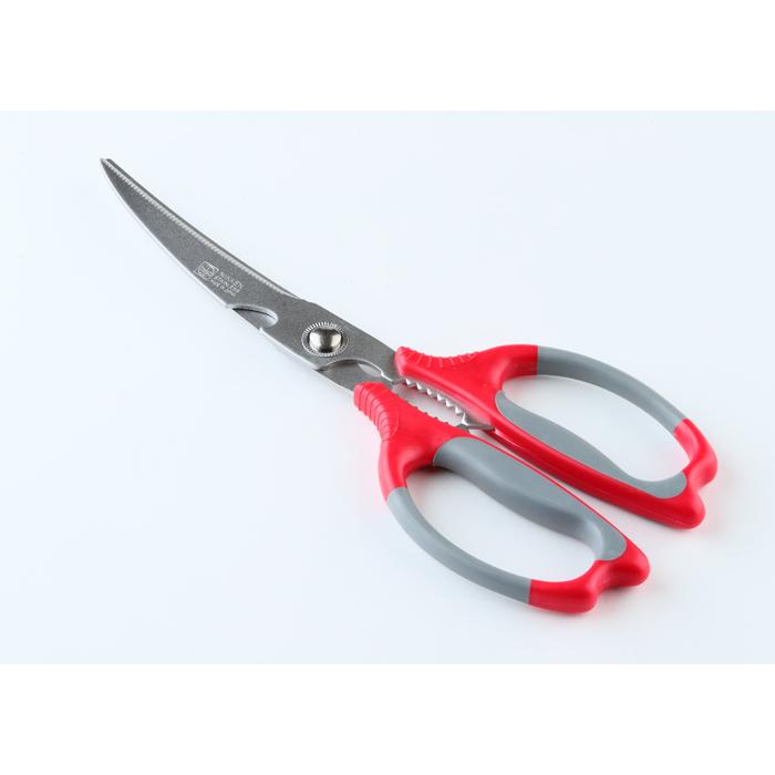 Nikken Multifunctional Serrated Kitchen Scissors with Soft Grip Handle - 100mm Stainless Steel Shears for Cutting Herbs, Poultry, Fish & More - Perfect for Home Cooking, Food Prep & Crafting