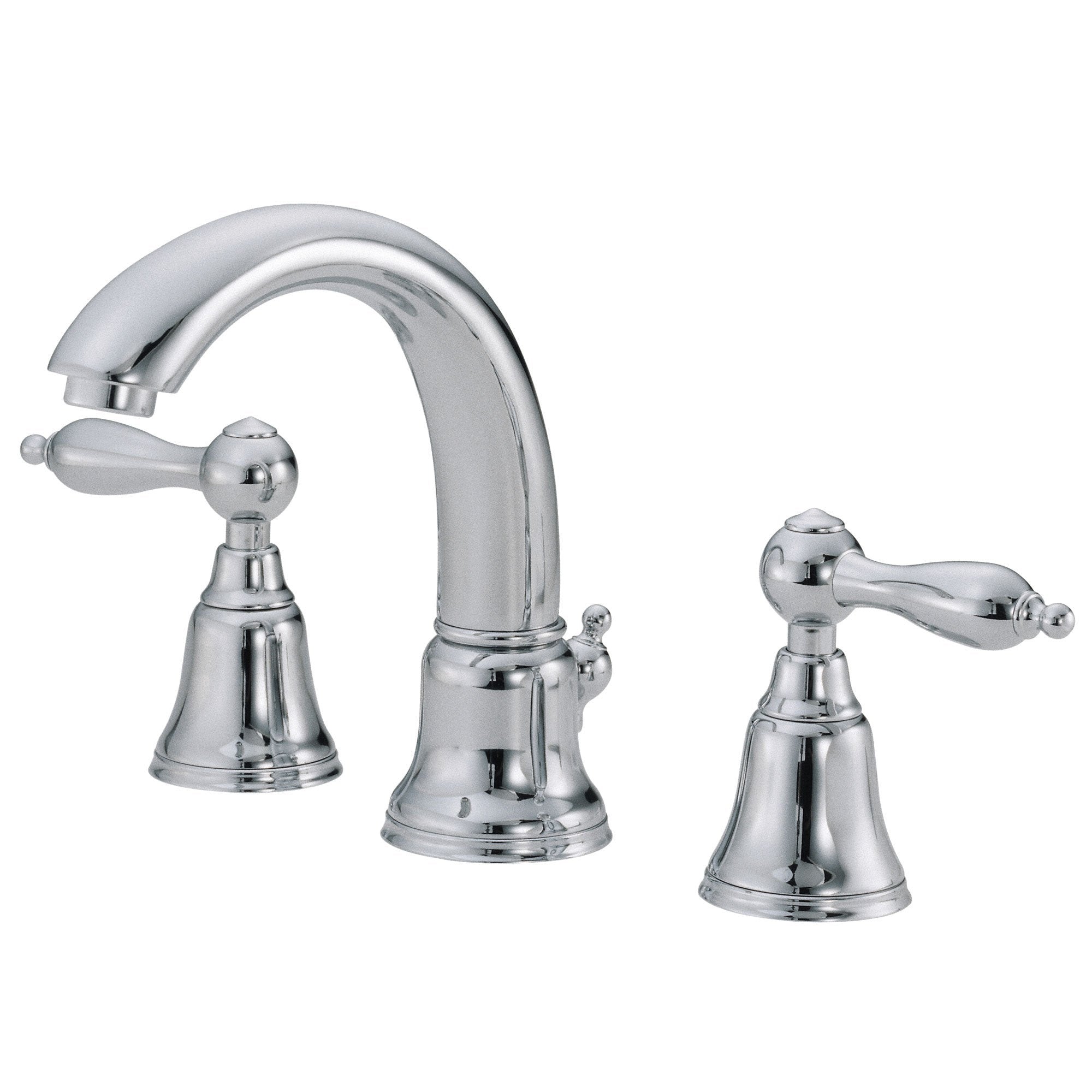Danze Fairmont Chrome 2 Lever Handle Mini Widespread Bathroom Sink Faucet - Modern Waterfall Design for Bathroom Vanity, Powder Room & Guest Bath Installation