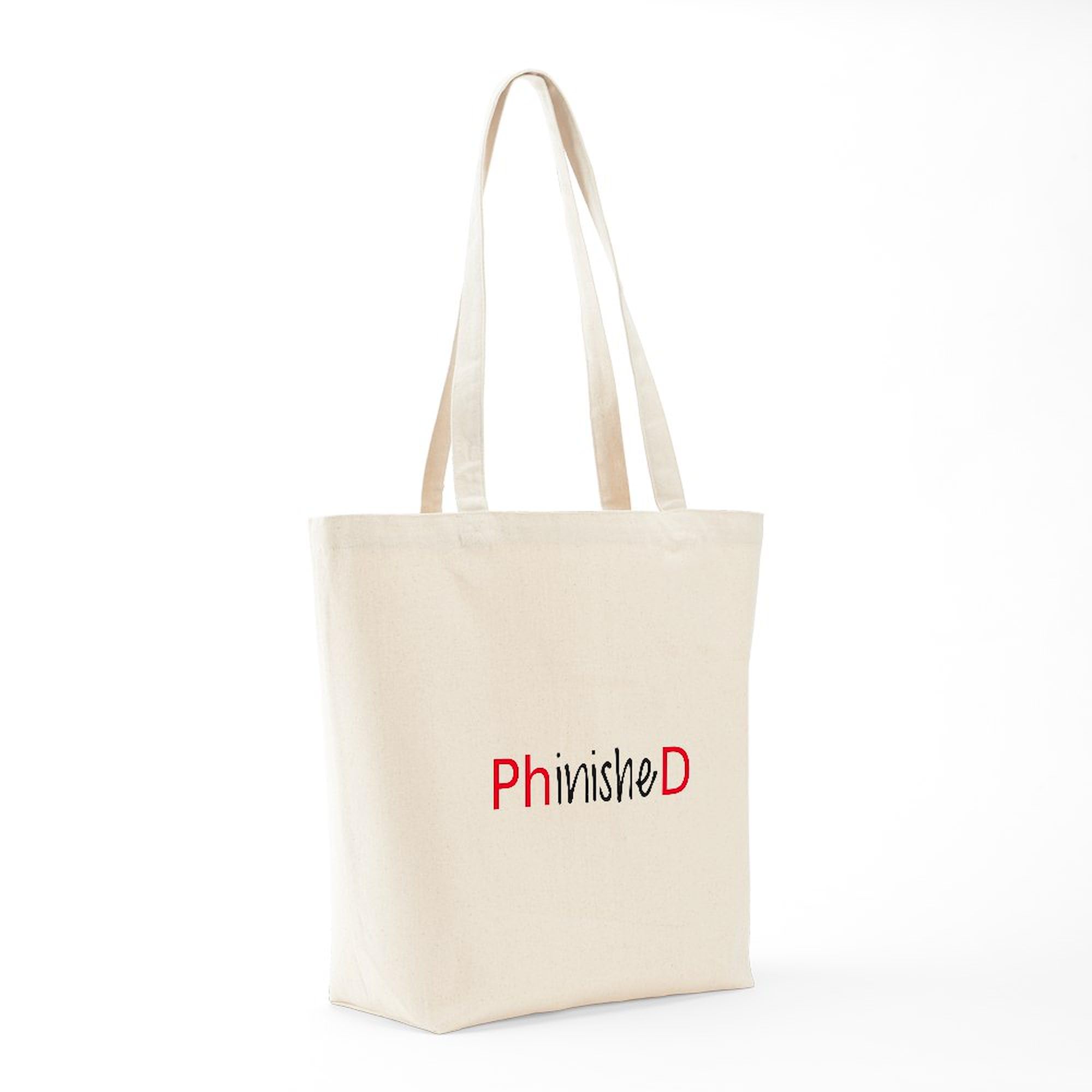 PhD Graduate Tote Bag - Natural Canvas Reusable Shopping Bag for College Graduation Gifts, School & Grocery Use | Durable Eco-Friendly Tote for Students & Professionals