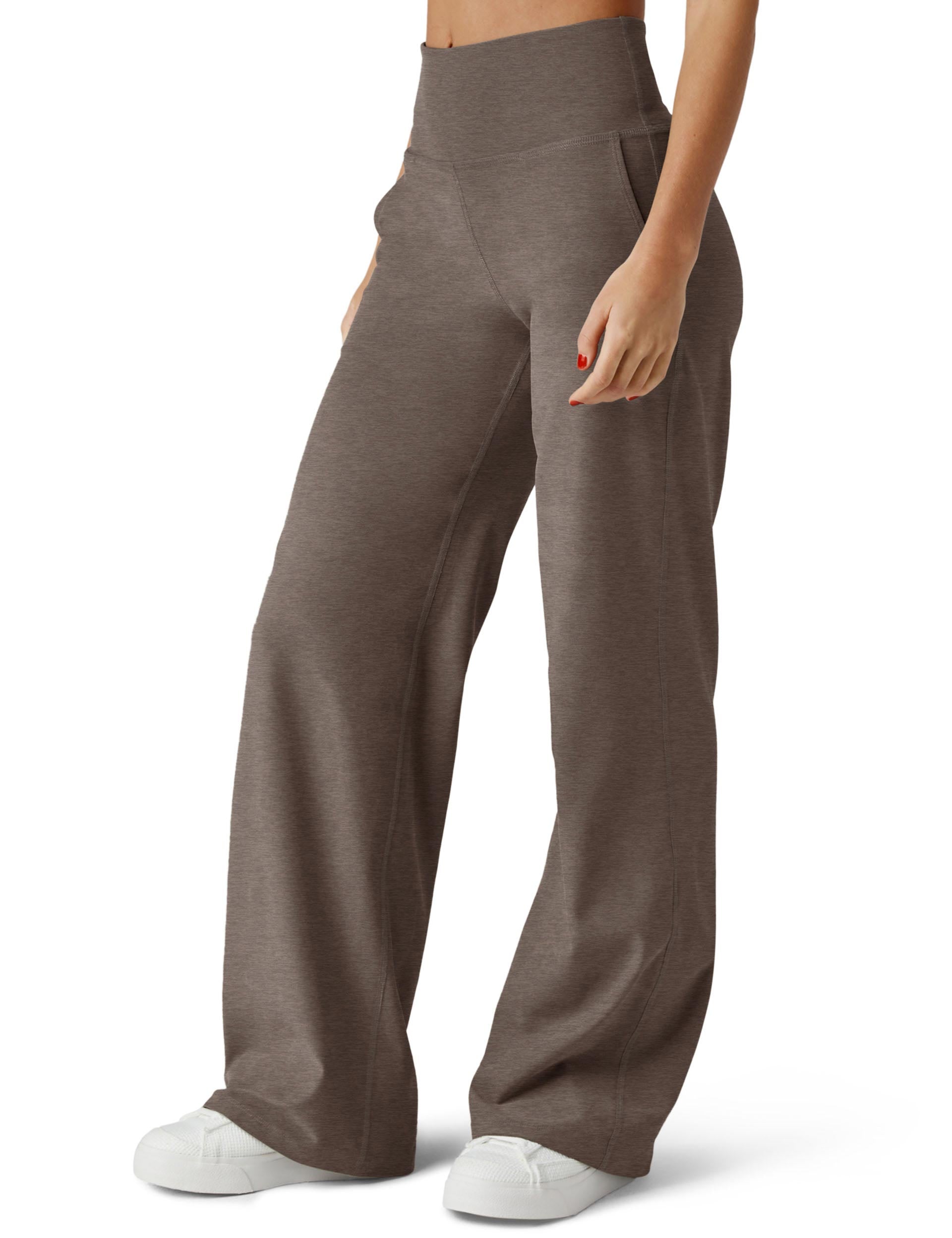 Spacedye Laid Back Wide Leg Pants for Women - Soft Umber Heather Color | Comfortable Lounge Pants for Yoga, Travel & Casual Wear