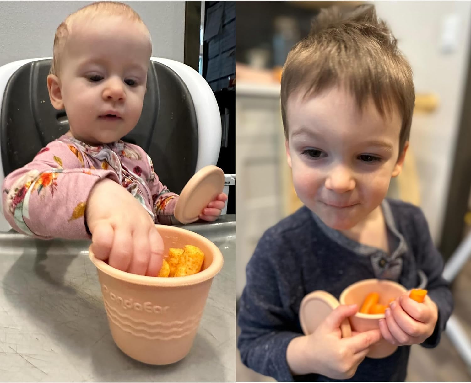 PandaEar 6 Pack 4 oz Silicone Baby Food Storage Containers with Lids - Reusable Leak-Proof Snack Containers for Kids & Toddlers - BPA-Free Freezer Safe for Homemade Puree, Breast Milk Storage - Perfect for Daycare, Travel & Meal Prep