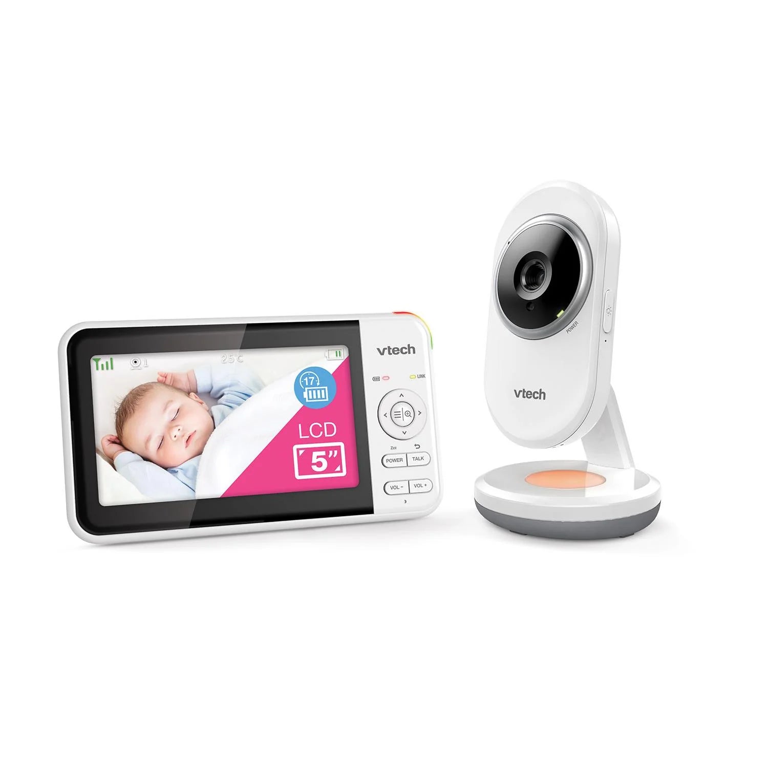 VTech BM5250N Full Color Video Baby Monitor with Audio, Night Vision & 2-Way Talk - Perfect for Nursery, Baby Room & Child Safety Monitoring
