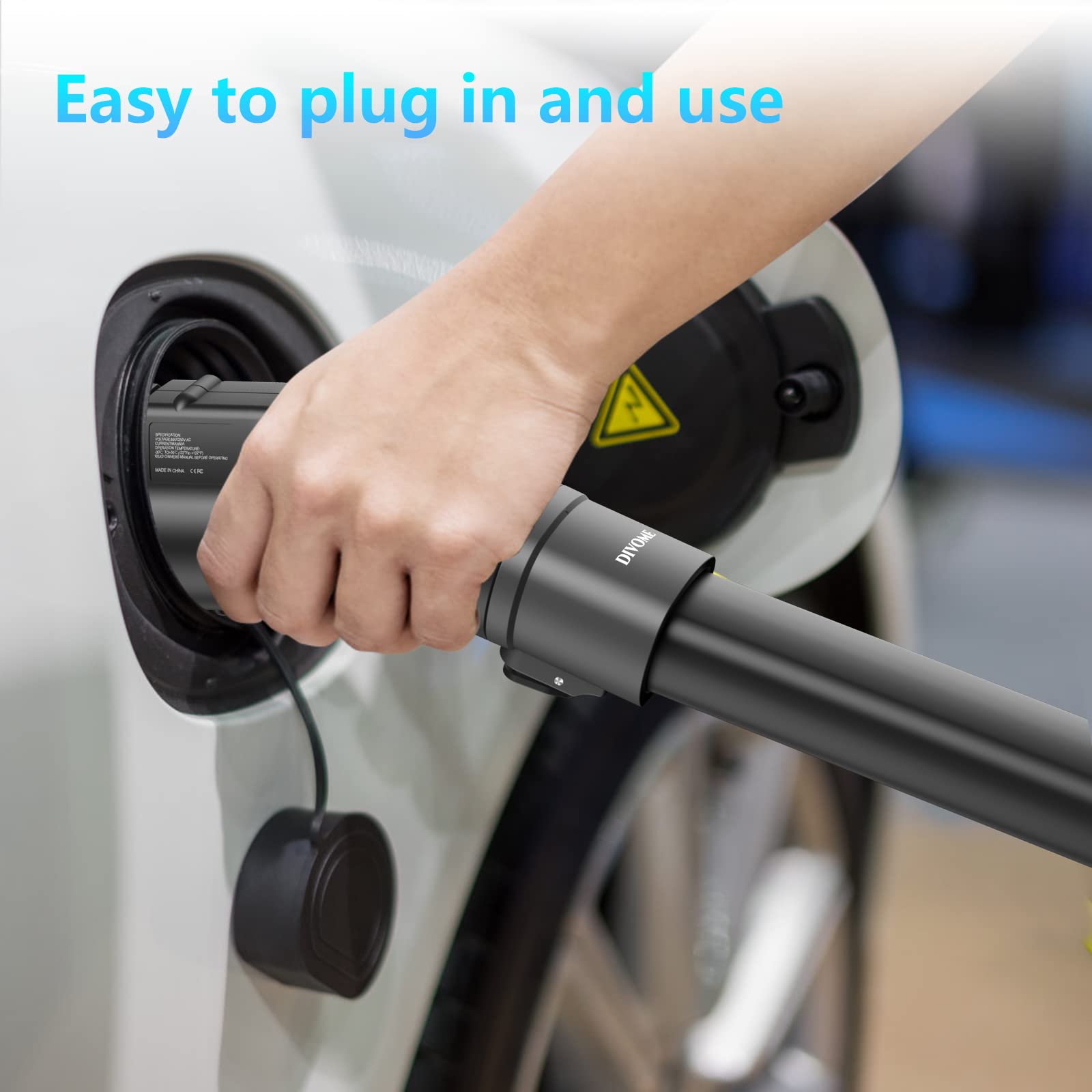 Tesla to J1772 EV Charging Adapter - 60 Amp & 250V AC Converter with Anti-Drop Lock - Compatible with All EVs, Destination Chargers, Wall Connectors & Mobile Connectors - Portable Black Adapter (CD-01) - Perfect for Home, Office & Travel Charging