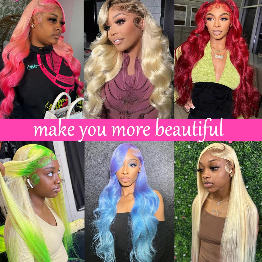 613 Blonde 13x6 Lace Front Wig Human Hair - 250 Density Straight Lace Frontal Wig with Pre-Plucked Hairline & Baby Hair (28 Inch) - Perfect for Cosplay, Daily Wear & Special Occasions