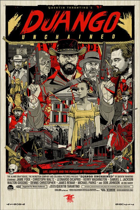 Django Unchained Wood Variant - Limited Edition Movie Poster - Perfect for Home Theater, Man Cave & Film Collector Decor