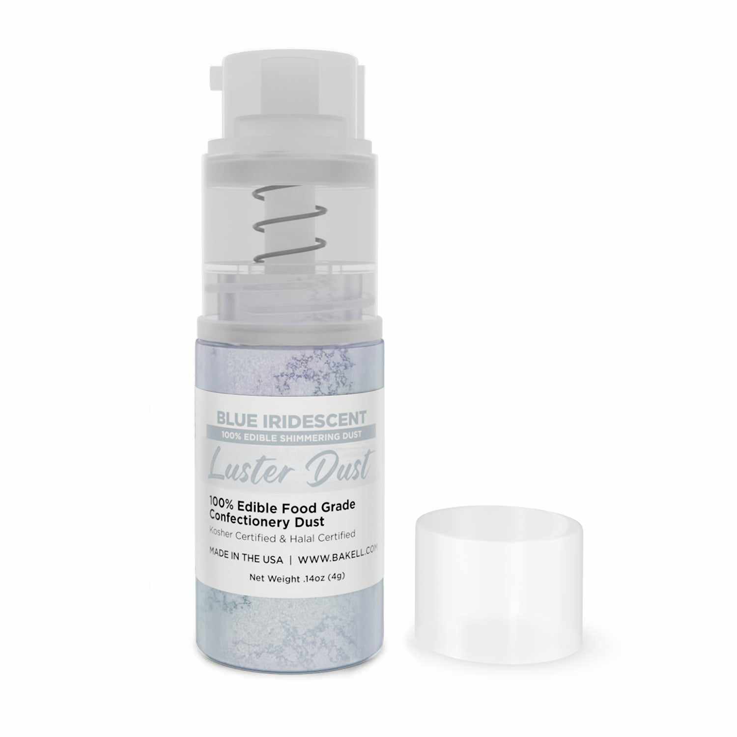 Blue Iridescent Edible Luster Dust - 4g Mini Pump for Cake Decorating, Cupcake Toppers & DIY Dessert Designs | Food-Grade Shimmer Powder for Baking, Candy Making & Party Treats