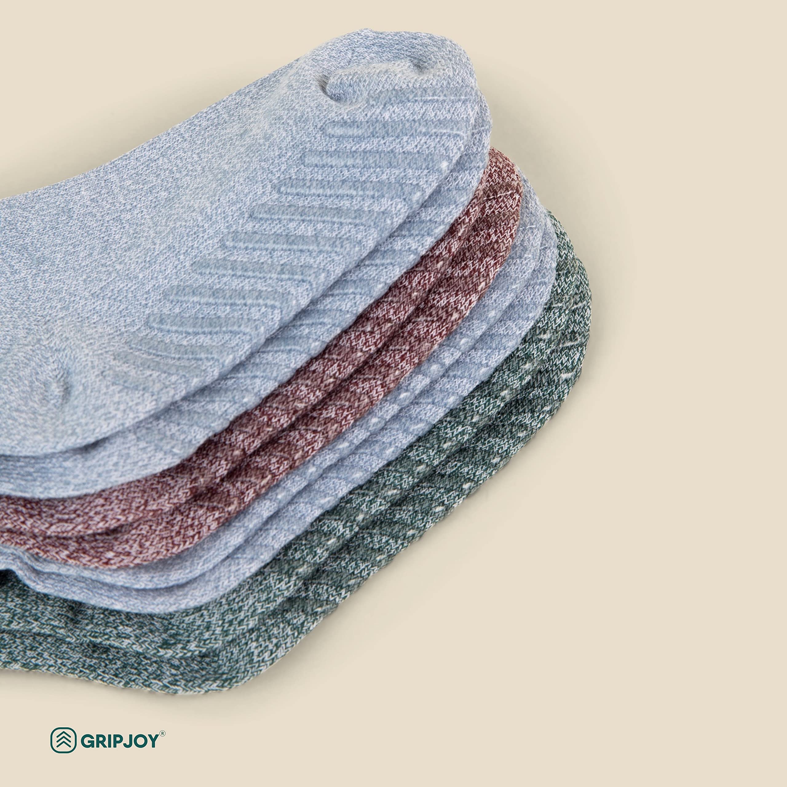 Gripjoy Non-Slip Toddler Socks with Grippers - 4 Pairs Anti-Skid Baby Socks for Boys & Girls - Perfect for Playtime, Daycare & Learning to Walk