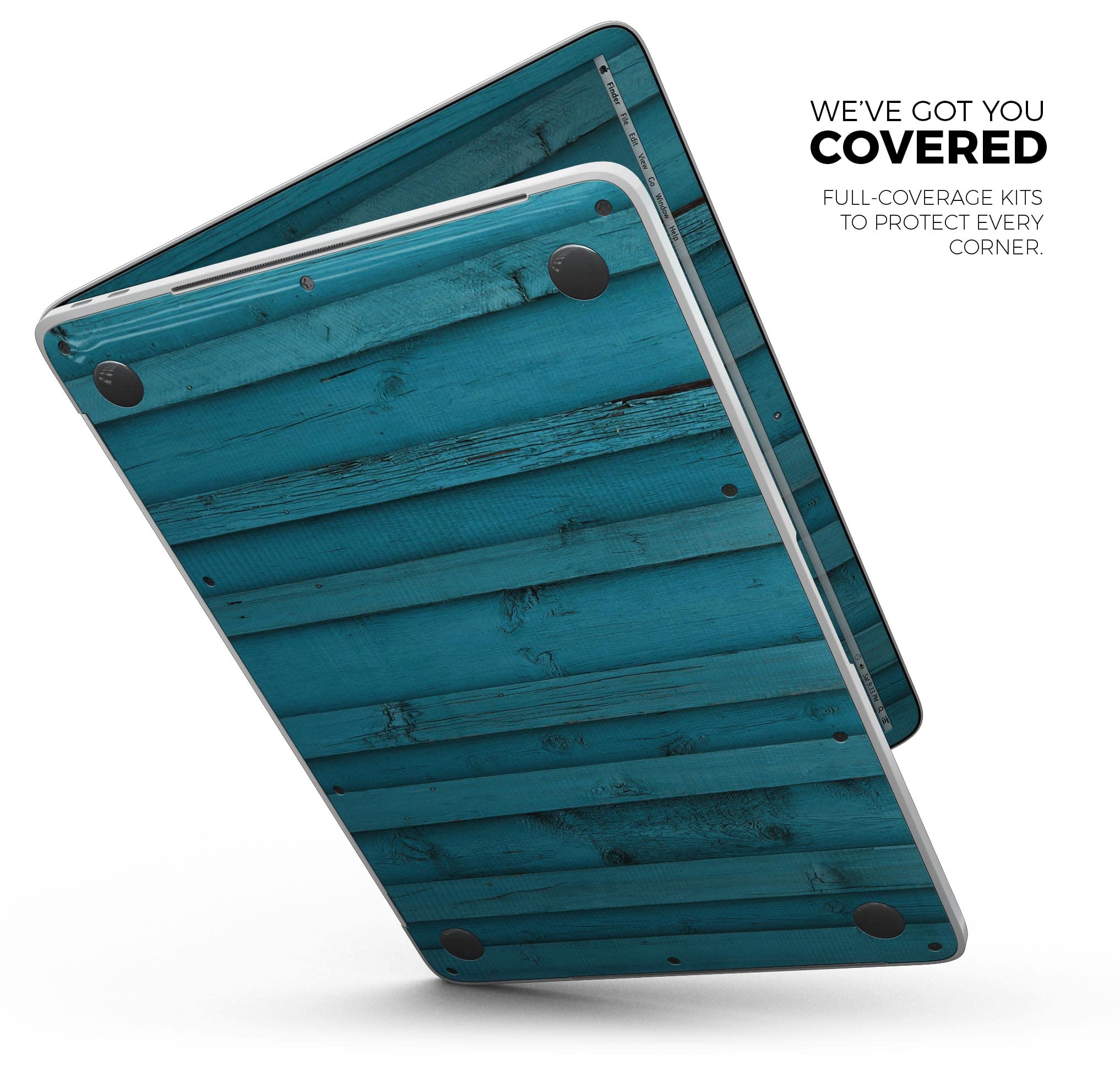 Premium Blue Wood Plank Full-Body Decal Skin for MacBook Air 13