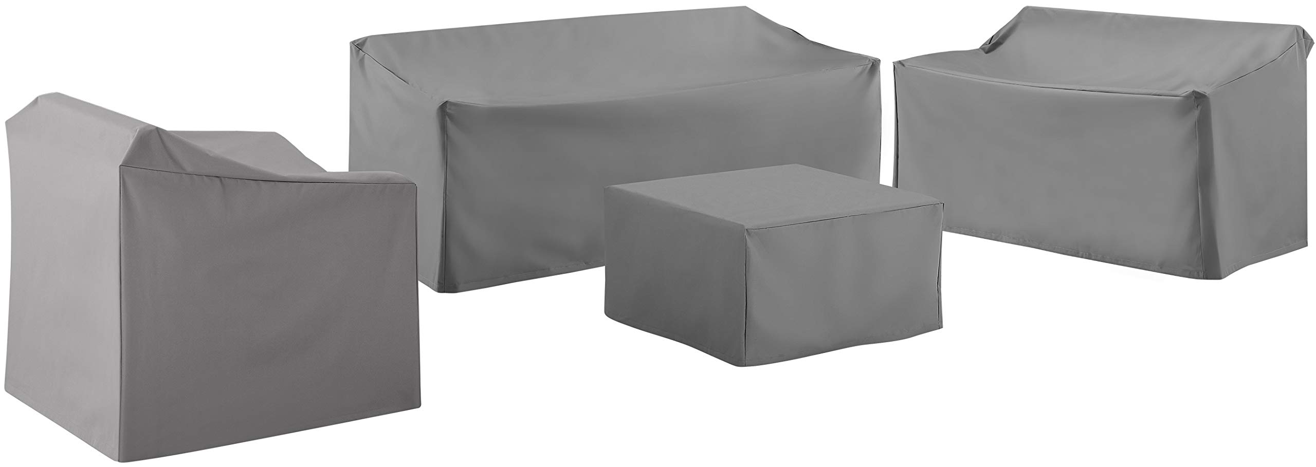 Crosley Waterproof 4-Piece Outdoor Patio Furniture Cover Set for Sectional Sofas - Gray - All Weather Protection for Backyard, Deck & Garden Furniture