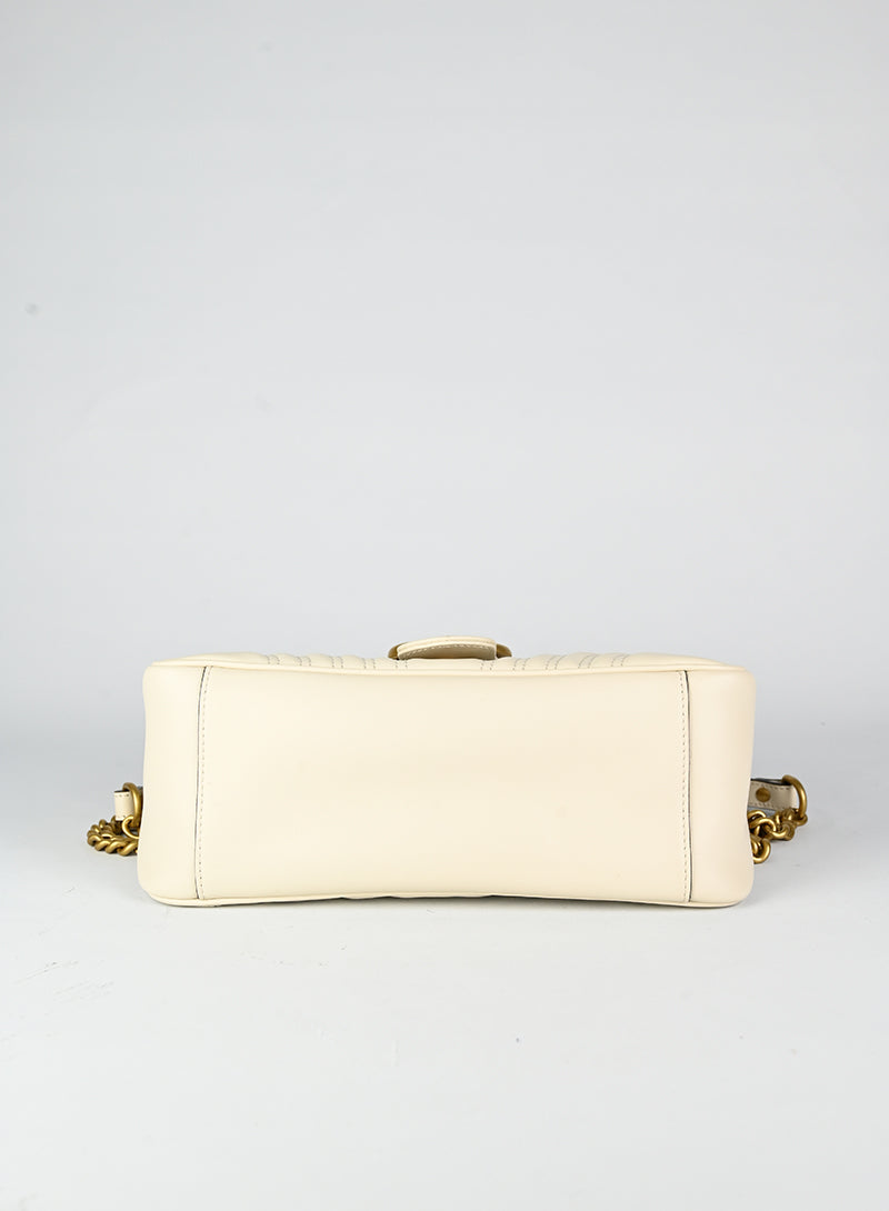 Gucci Marmont Leather Shoulder Bag in White | Luxury Designer Handbag for Women | Perfect for Parties, Work & Everyday Use