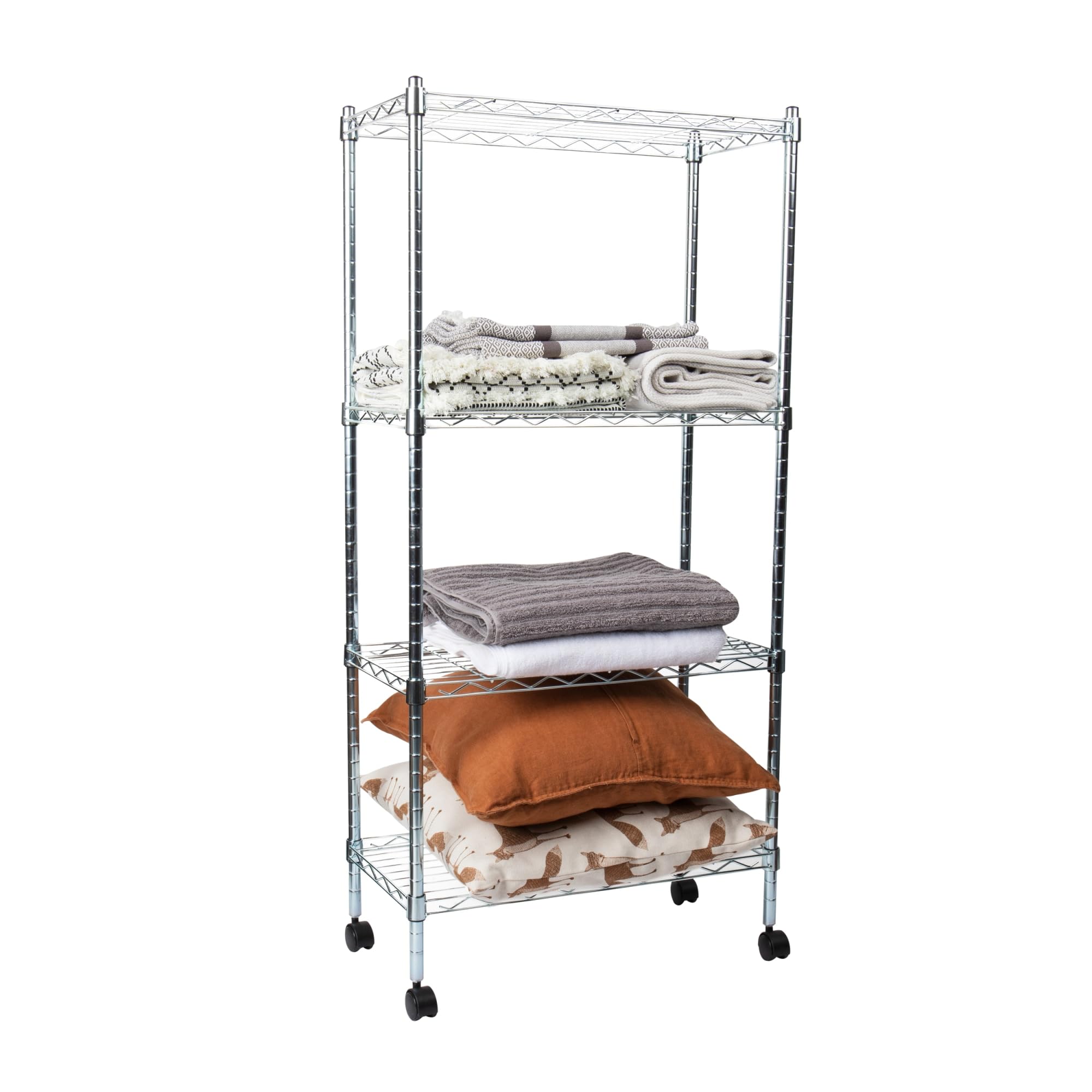 Mind Reader 5-Tier Metal Storage Shelves with Wheels - 23.25