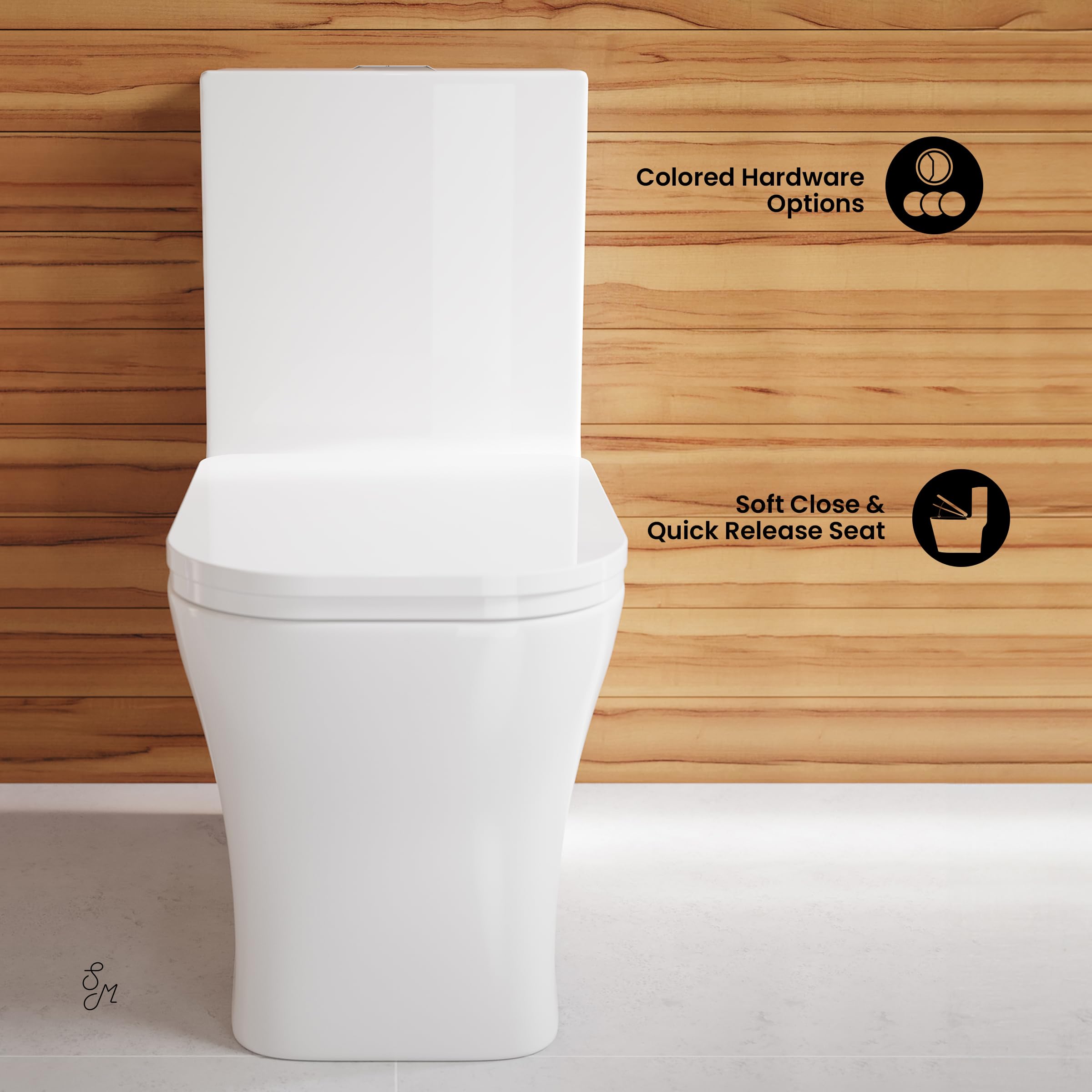 Swiss Madison Concorde One Piece Toilet - Glossy White, Elongated Bowl, Comfort Height, Water Efficient 1.28 GPF - Perfect for Modern Bathrooms, Small Spaces & Water Conservation