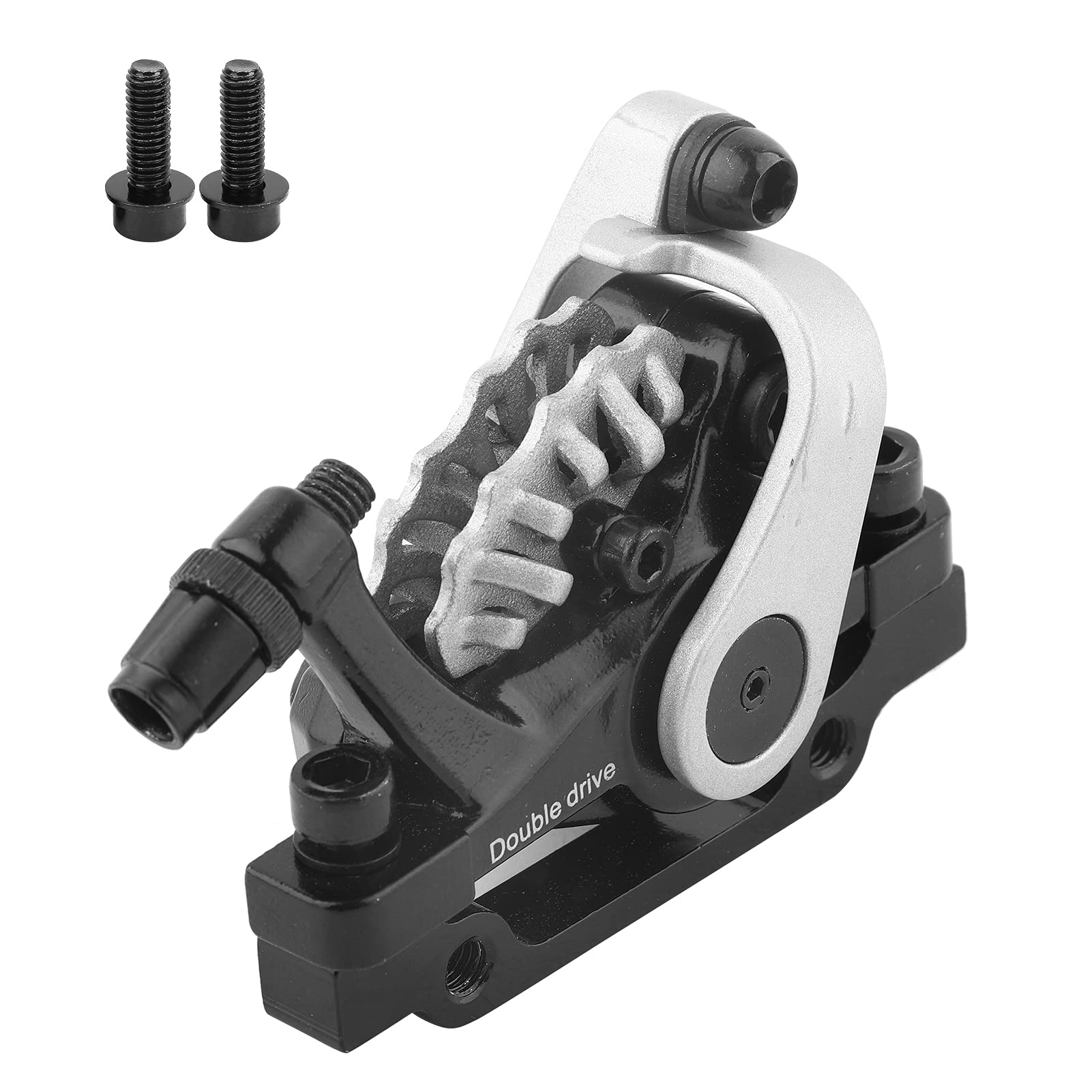 HERCHR Dual Drive Front Disc Brake - Universal Bilateral Piston Brake System for Mountain Bikes & E-Bikes (Silver Gray) | Perfect for Off-Road Cycling & Commuting