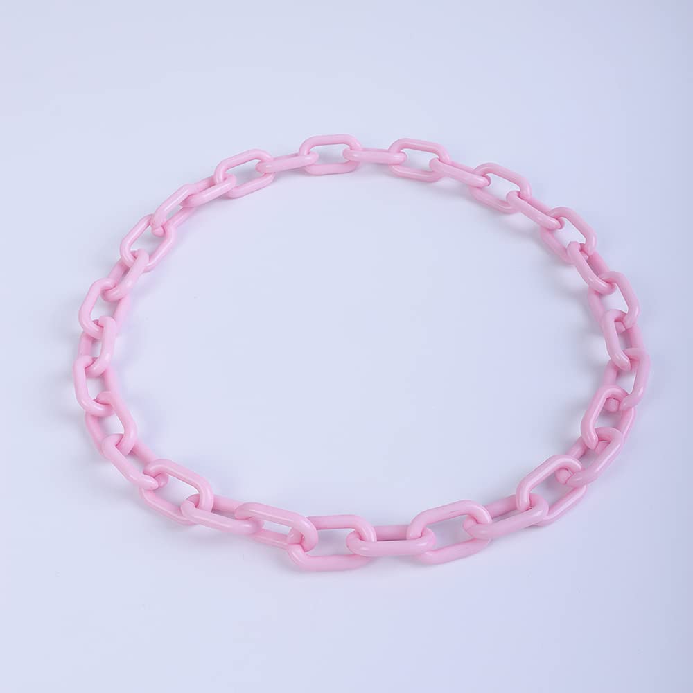 JWICOS Chunky Acrylic Paperclip Chain Necklace for Women - Long Cute Link Collar Necklace, Fashion Jewelry Gift for Her - Perfect for Casual Wear, Office, Parties & Special Occasions