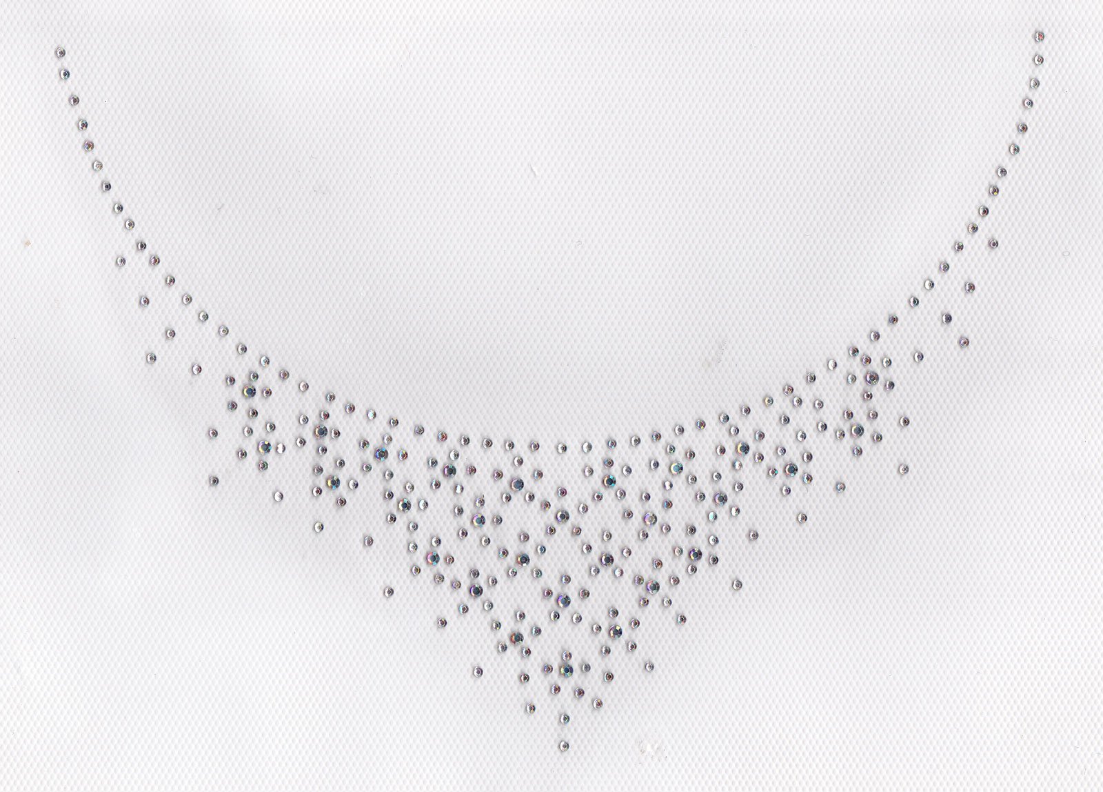 Small V Neckline Iron On Hot Fix Rhinestone Transfer - AB Clear | DIY Rhinestone Applique for T-Shirts, Dresses & Costumes | Perfect for Parties, Weddings & Special Occasions