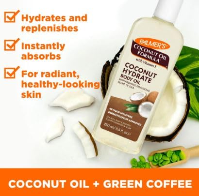 Palmers Coconut Oil Formula Body Oil - 8.5 oz, Hydrating & Nourishing Skin Moisturizer for Dry Skin, Pack of 1 | Perfect for Daily Body Care, Massage & After Shower Hydration