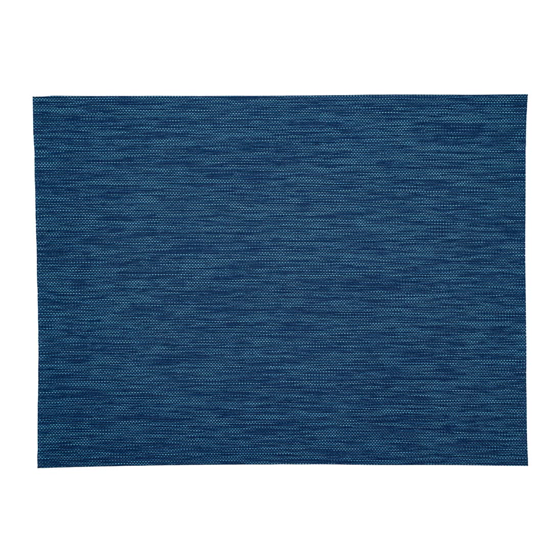 Restaurantware Sovereign 16x12 Inch Woven Vinyl Placemats Set of 6 - Stain Resistant, Easy Clean Rectangle Table Mats in Blue for Dining Table Decor - Perfect for Home, Restaurant & Party Use