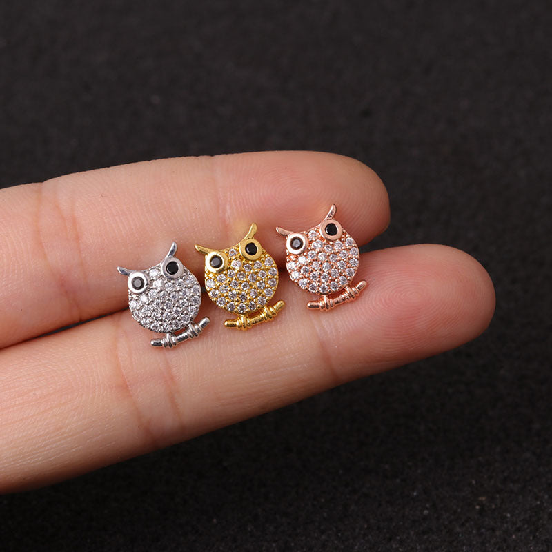 20G Owl Conch Earrings Snake Piercings - Animal Small Stud Earrings for Women - Perfect for Casual Wear, Parties & Gifts | HSPJ1999