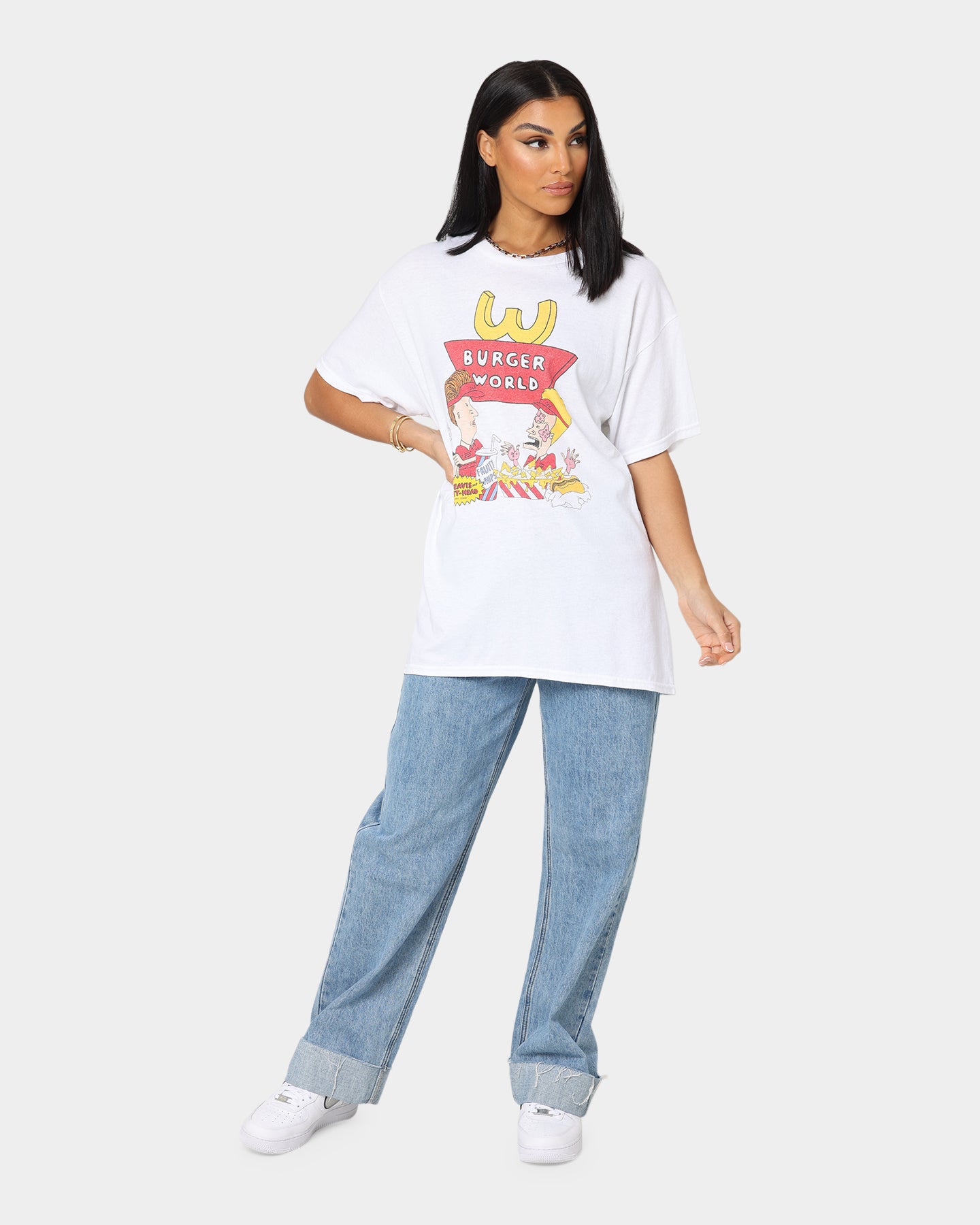 Beavis & Butthead Burger World Graphic T-Shirt - White Cotton Tee for Men & Women - Perfect for Casual Wear, Cosplay & 90s Nostalgia Fans