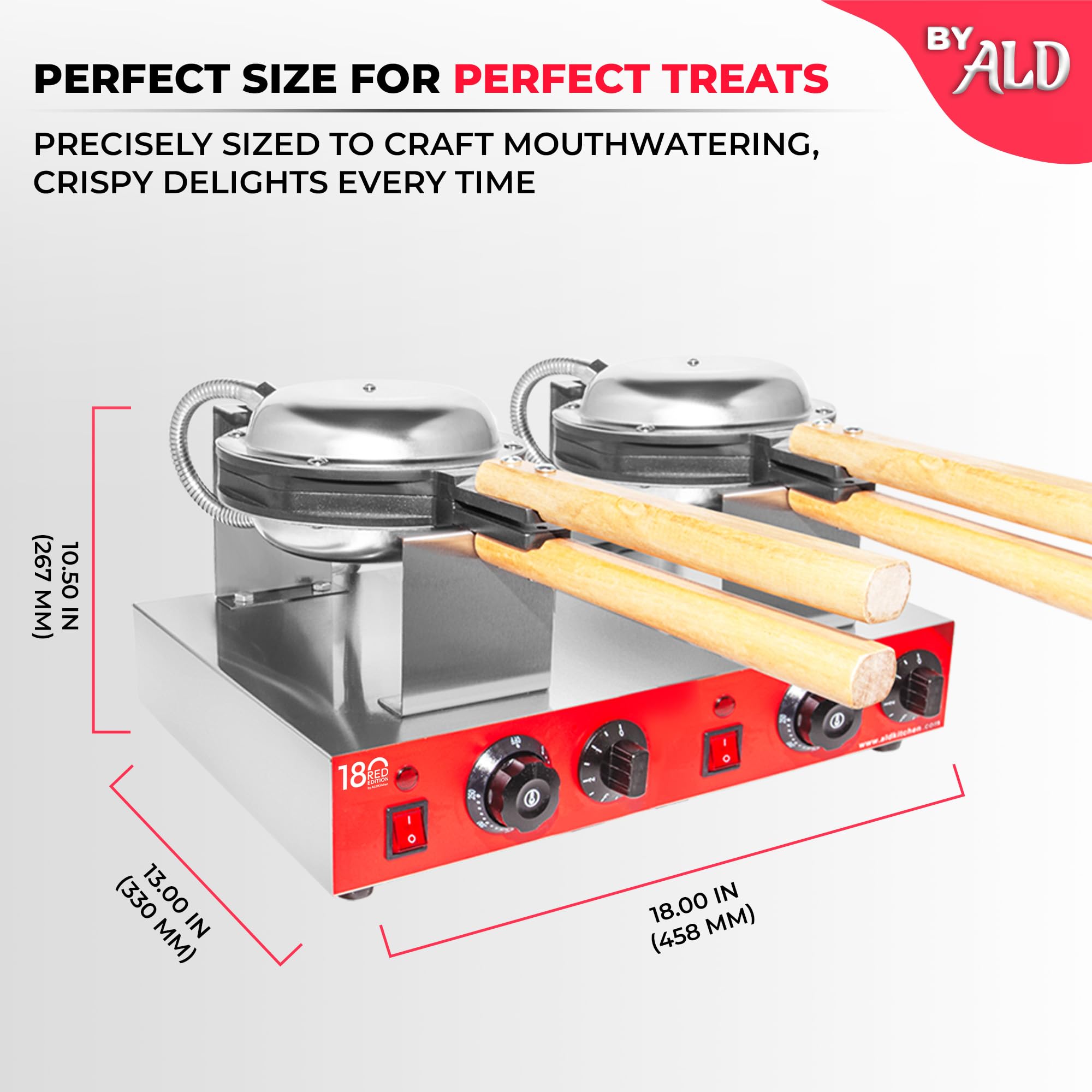ALDKitchen Bubble Waffle Maker Machine - Nonstick Electric Egg Waffle Iron with 110V for Home & Commercial Use | Perfect for Breakfast, Desserts, and Party Snacks