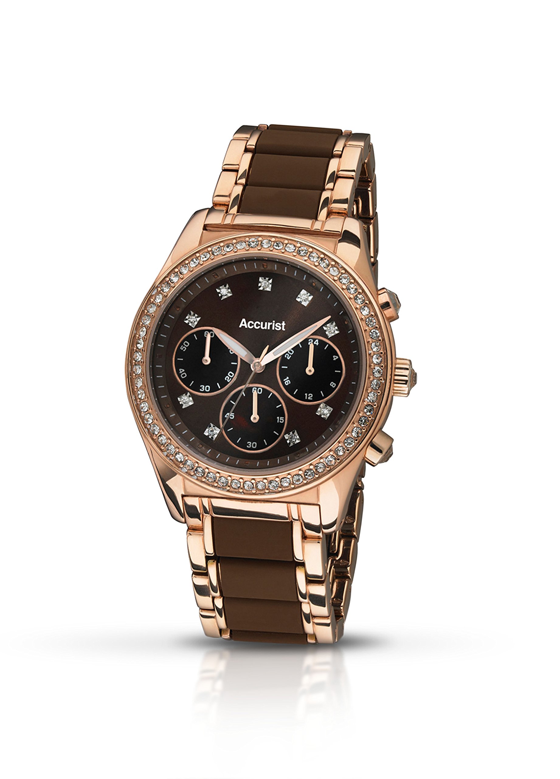 Accurist Women's Quartz Chronograph Watch - Stainless Steel Bracelet, Water Resistant, Fashionable Ladies Wristwatch for Office, Party & Everyday Wear