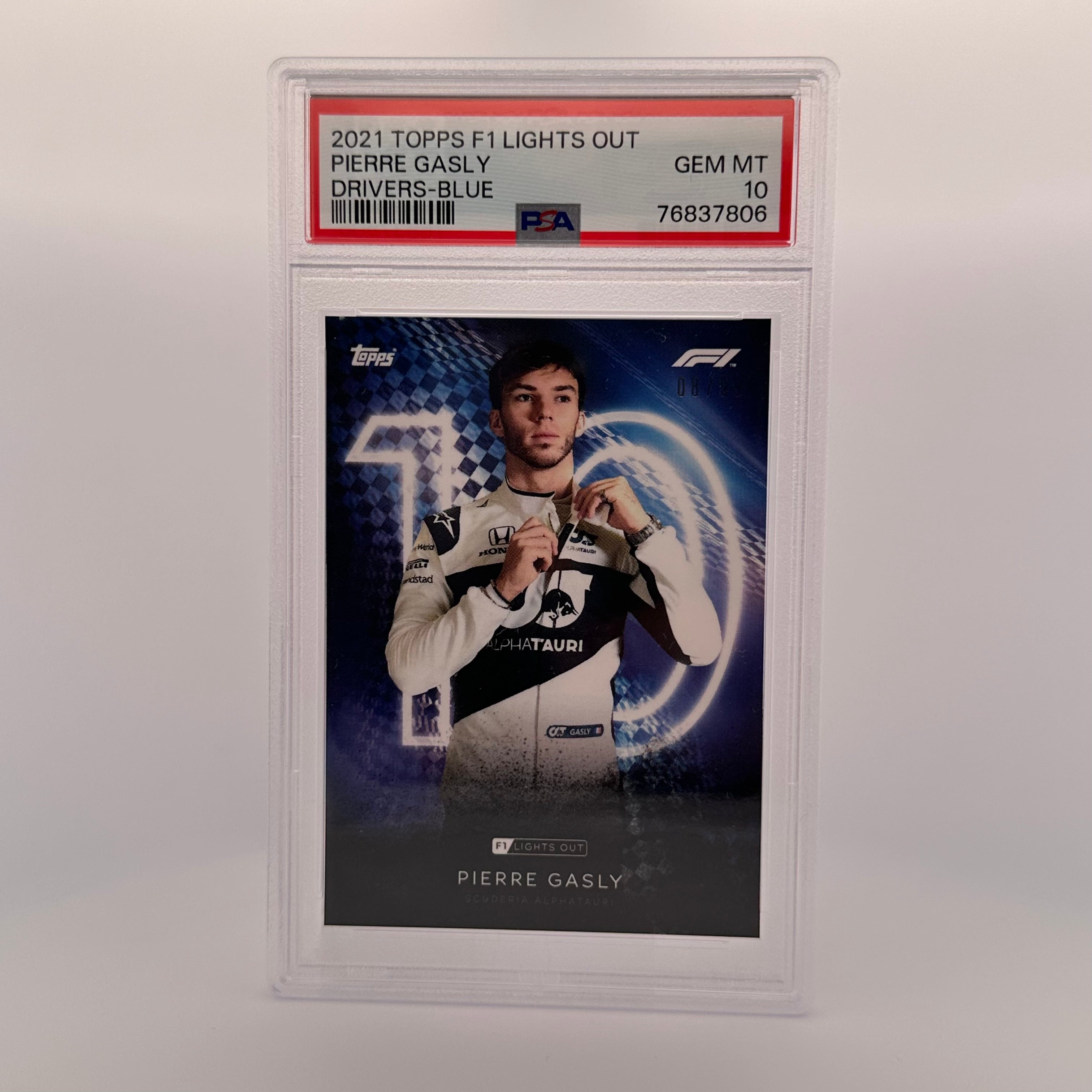 PSA 10 Graded 2008/99 Pierre Gasly Formula 1 Driver's Blue Card - Perfect for Collectors & Racing Fans, Ideal for Display & Investment