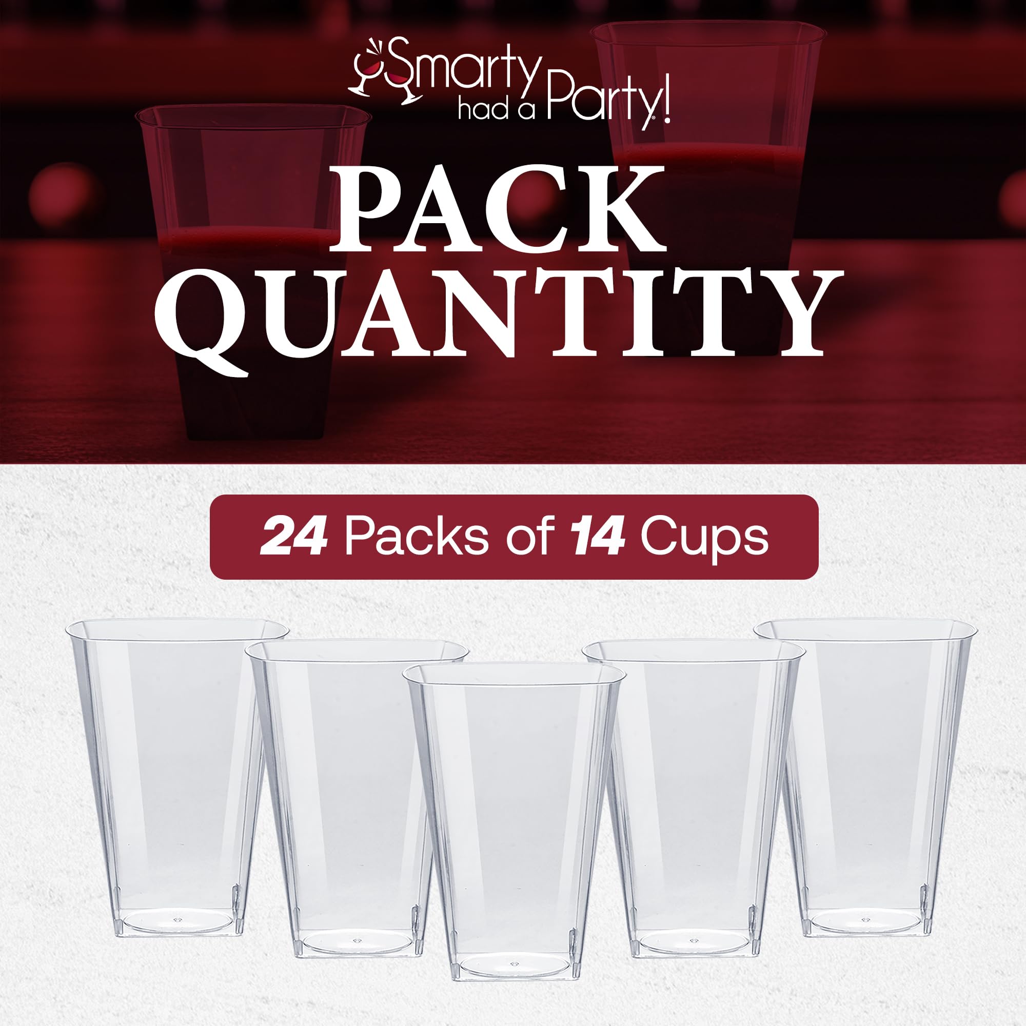 Smarty Had A Party 10 oz Clear Plastic Cups - Pack of 336 Disposable Tumblers for Smoothies, Cocktails, Iced Coffee & Parties | Elegant Drinkware for Weddings, BBQs, Office Events & Everyday Use