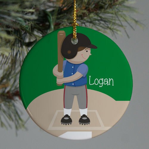 Personalized Baseball Ceramic Ornament - Custom Name & Number Keepsake - Perfect for Christmas Tree Decor, Sports Fan Gifts & Home Memorabilia